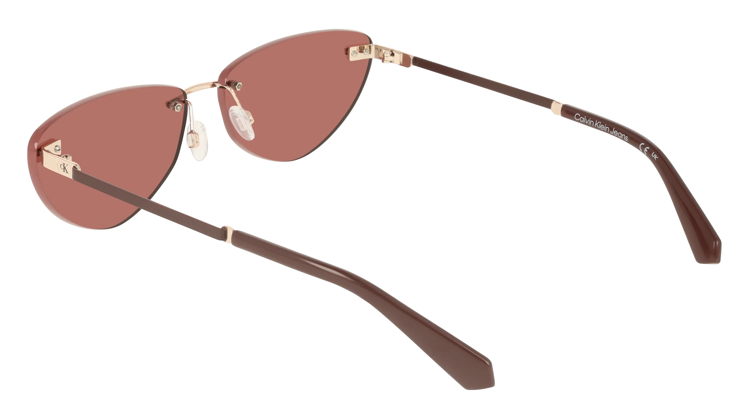 Calvin Klein CKJ25208S 723 Occhiali da sole Metallo Oro Rosso Cat Eye Normale - immagine 4