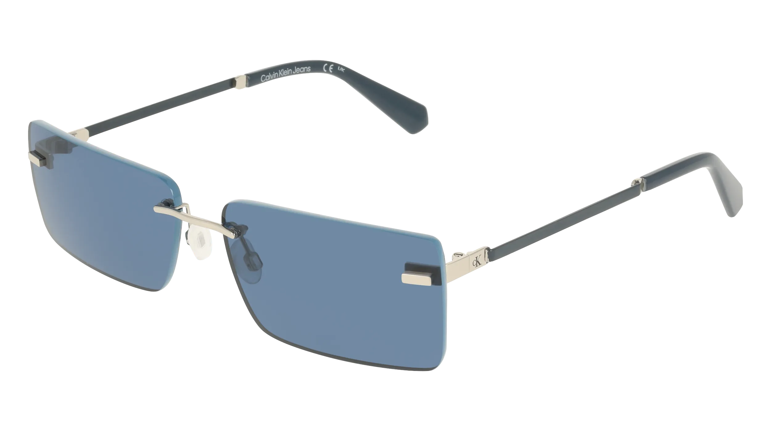 Calvin Klein CKJ25206S 044 Occhiali da sole Metallo Argento Blu Squadrata Normale - immagine 1