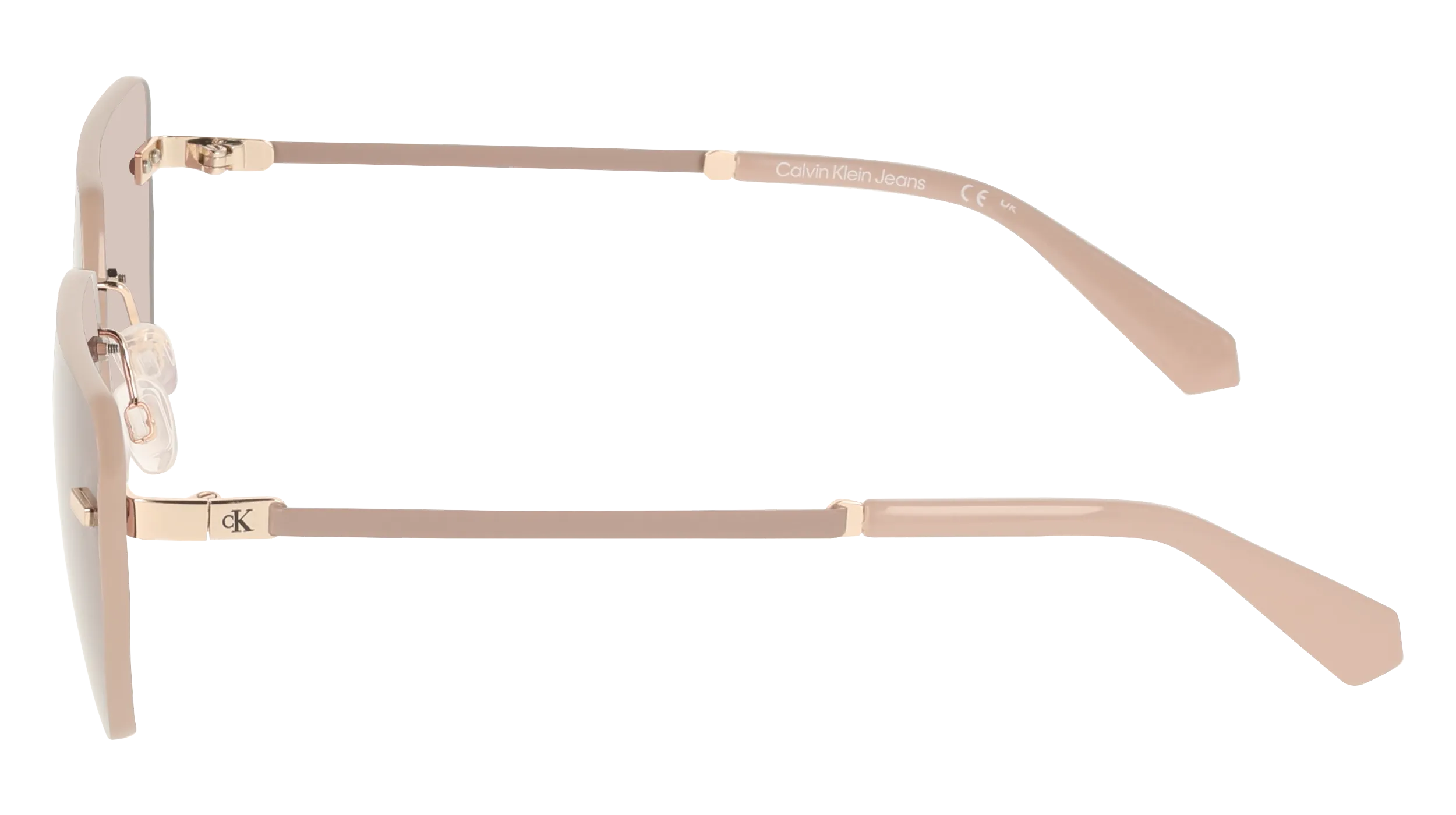 Calvin Klein CKJ25207S 722 Occhiali da sole Metallo Oro Rosa Squadrata Normale - immagine 3
