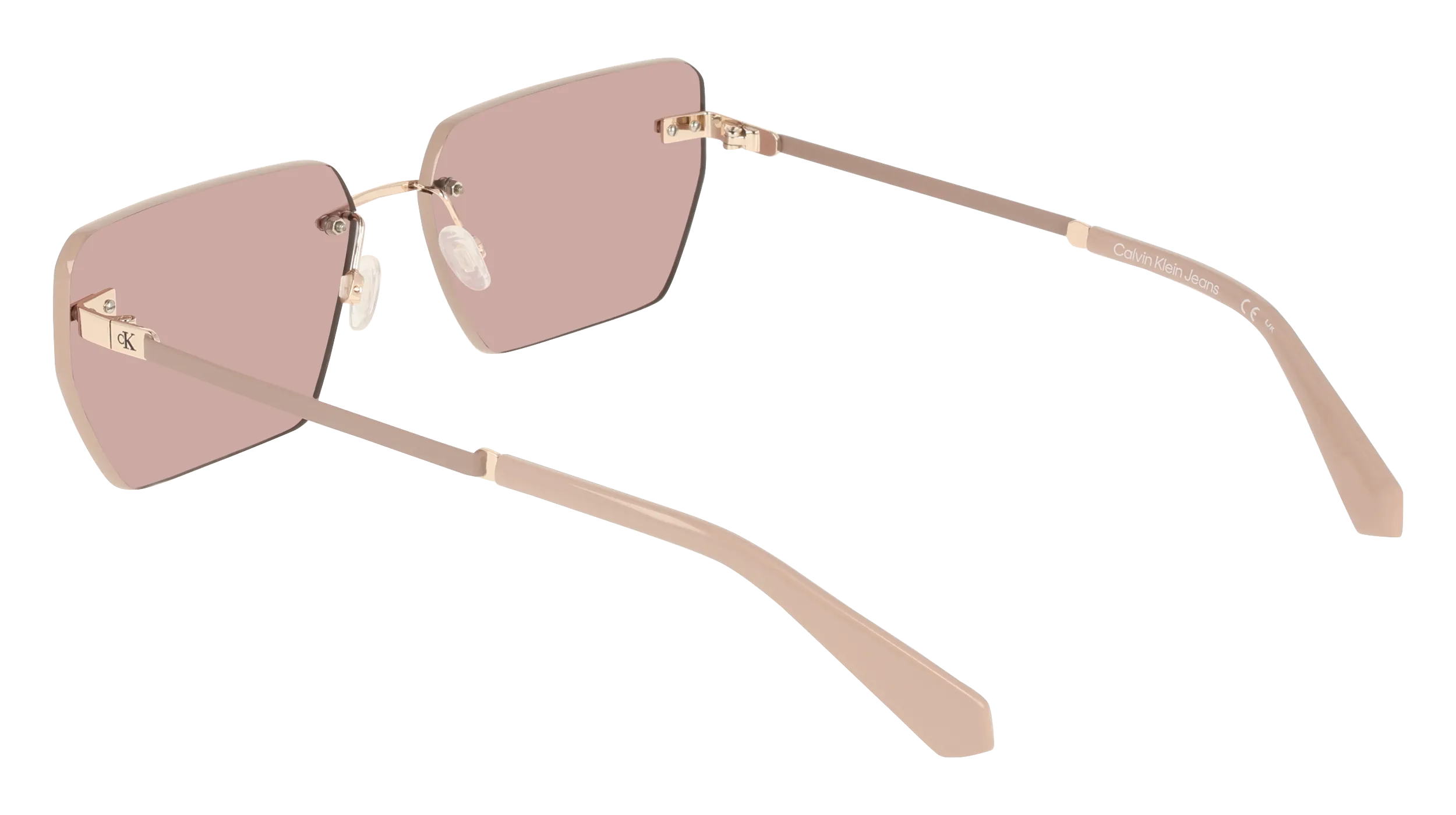 Calvin Klein CKJ25207S 722 Occhiali da sole Metallo Oro Rosa Squadrata Normale - immagine 4