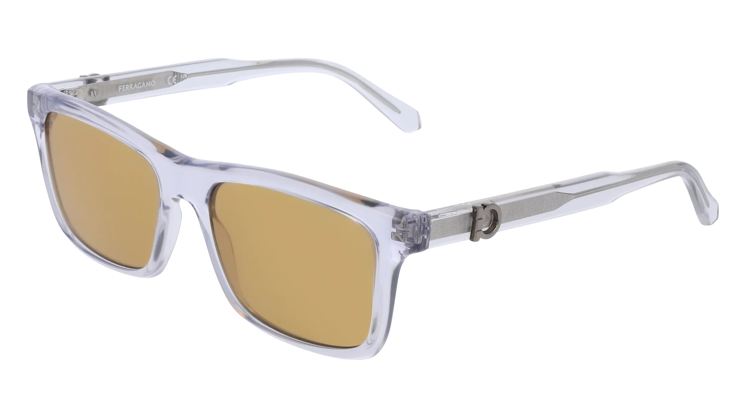 Ferragamo SF2060SE 020 Occhiali da sole Grigio Ocra Squadrata Normale - immagine 1