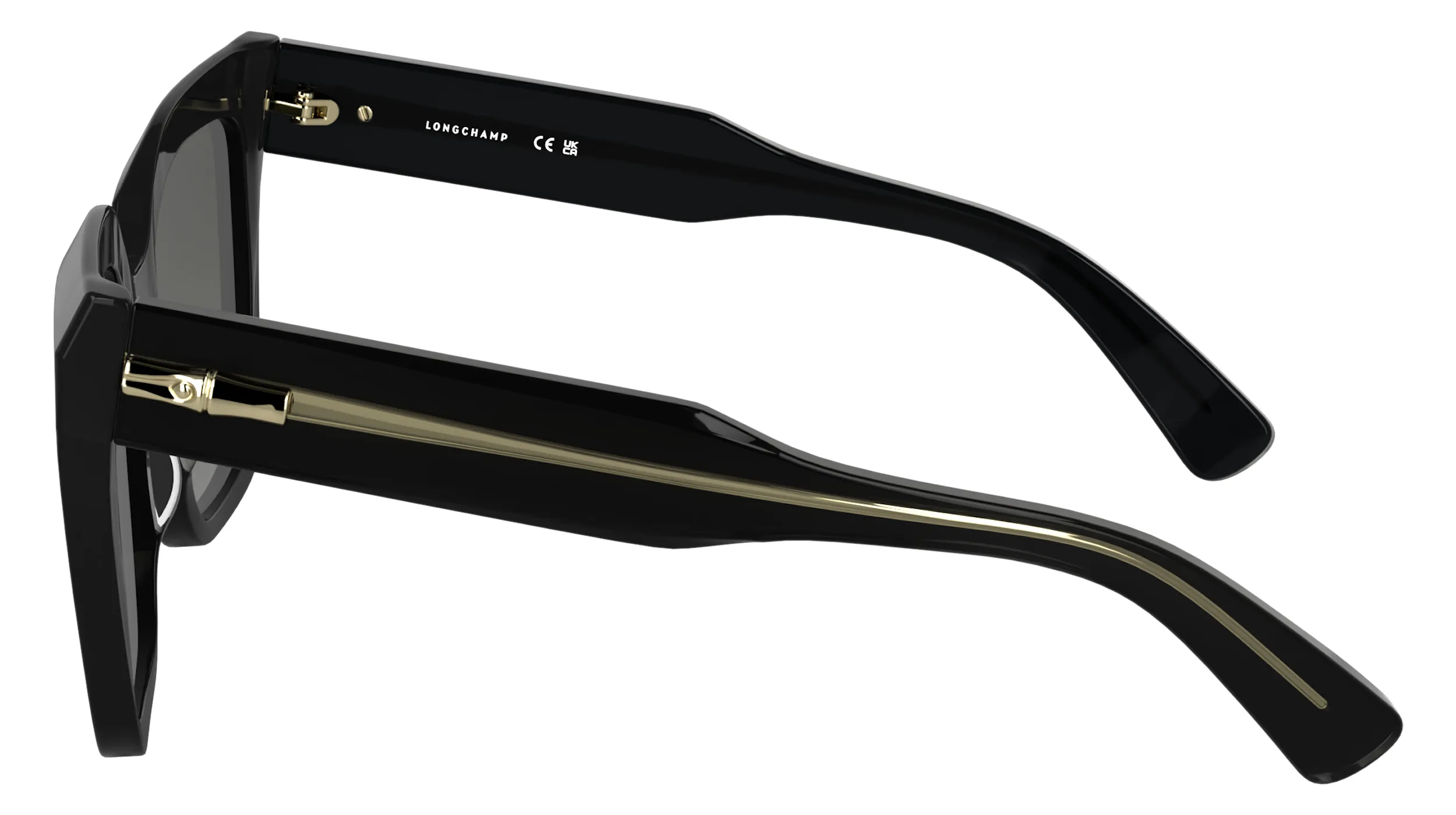 LONGCHAMP LO778S 001 Occhiali da sole Acetato Nero Farfalla Normale - immagine 3