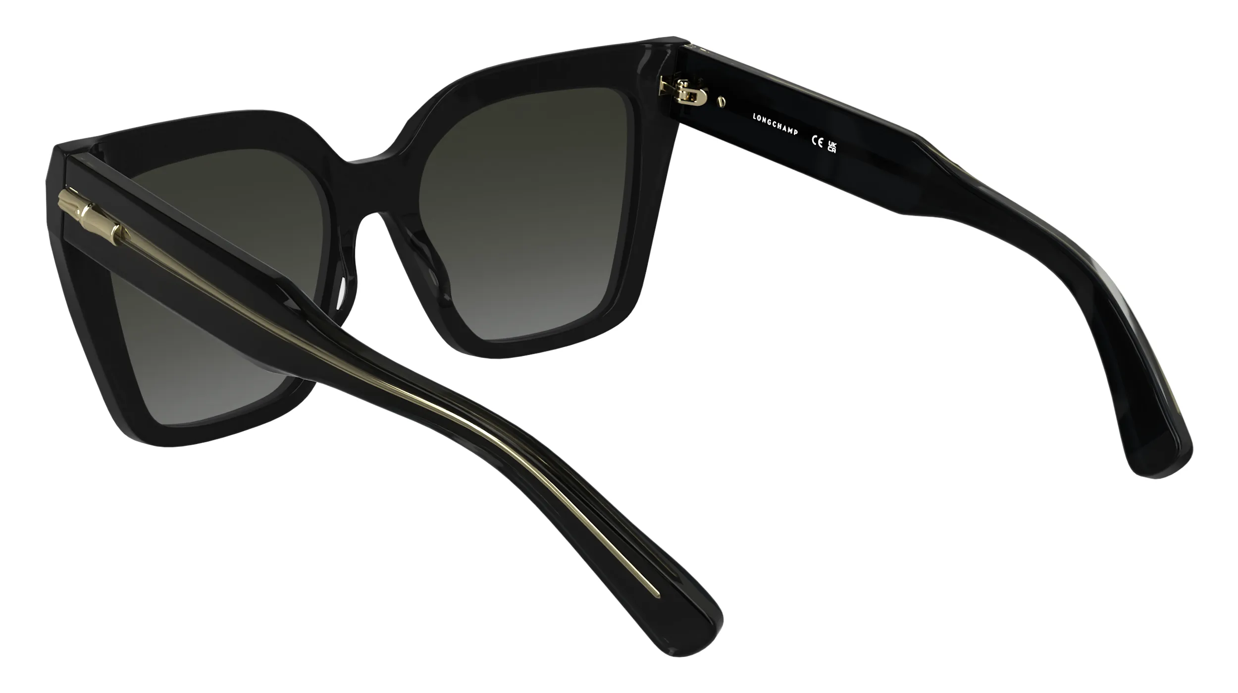 LONGCHAMP LO778S 001 Occhiali da sole Acetato Nero Farfalla Normale - immagine 4