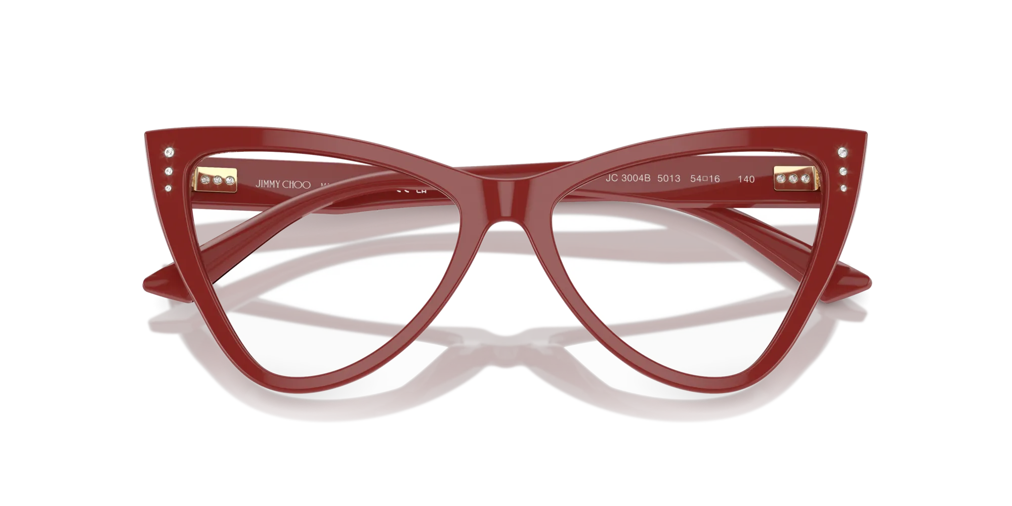 Jimmy Choo JC3004B 5013 Montature da vista Acetato Rosso Cat Eye - immagine 2
