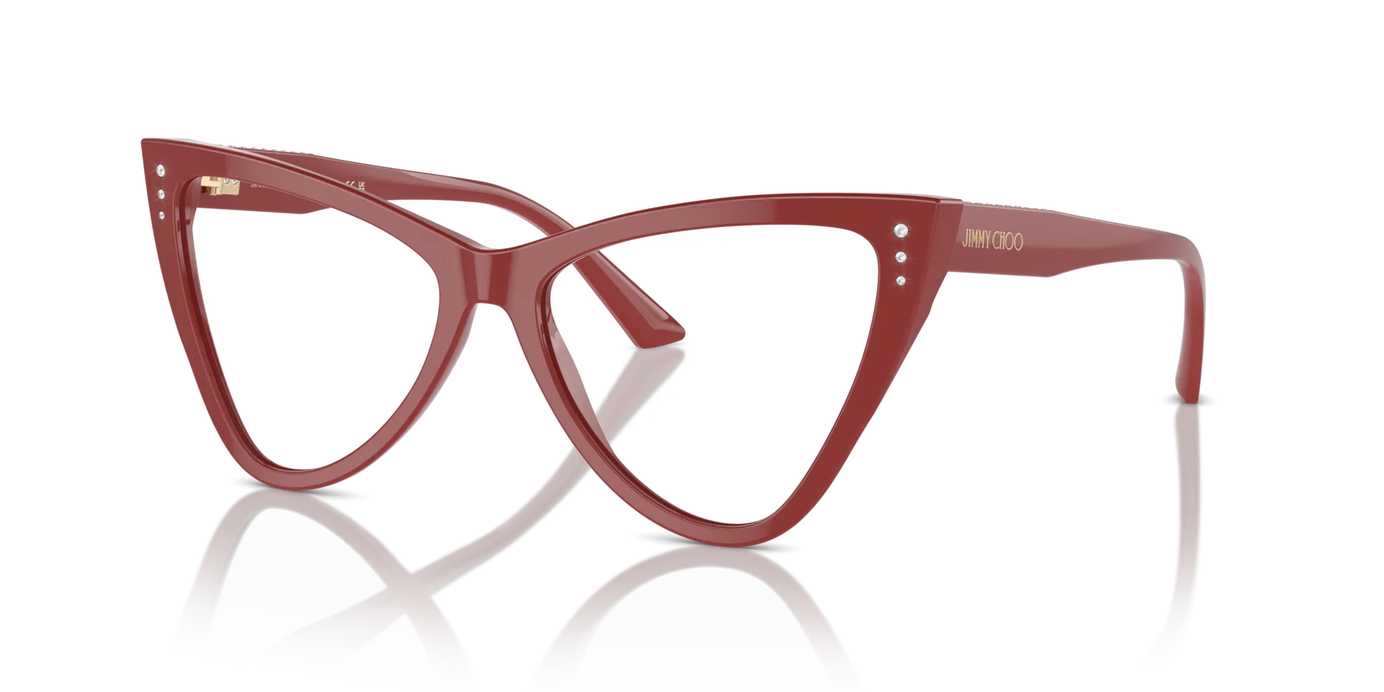 Jimmy Choo JC3004B 5013 Montature da vista Acetato Rosso Cat Eye - immagine 4