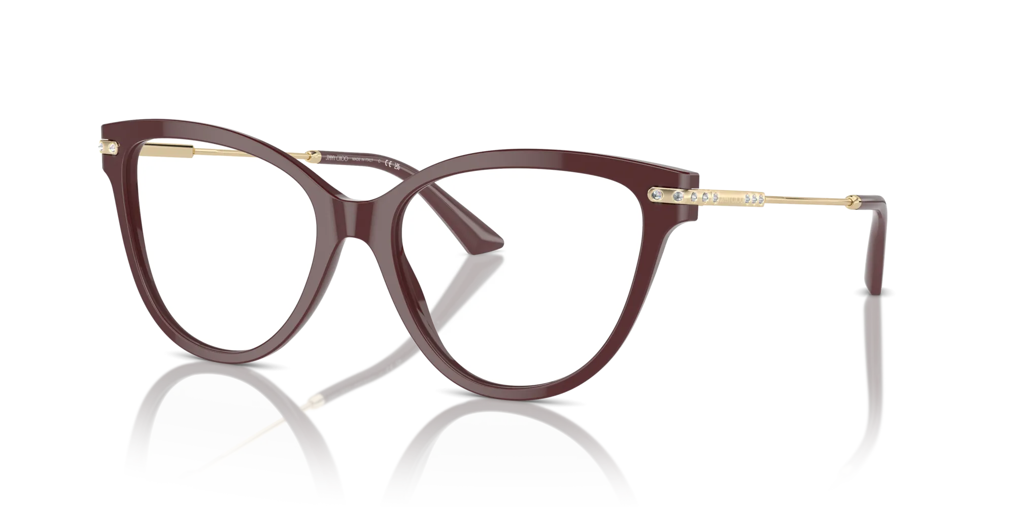 Jimmy Choo JC3001B 5018 Montature da vista Acetato Rosso Cat Eye - immagine 4