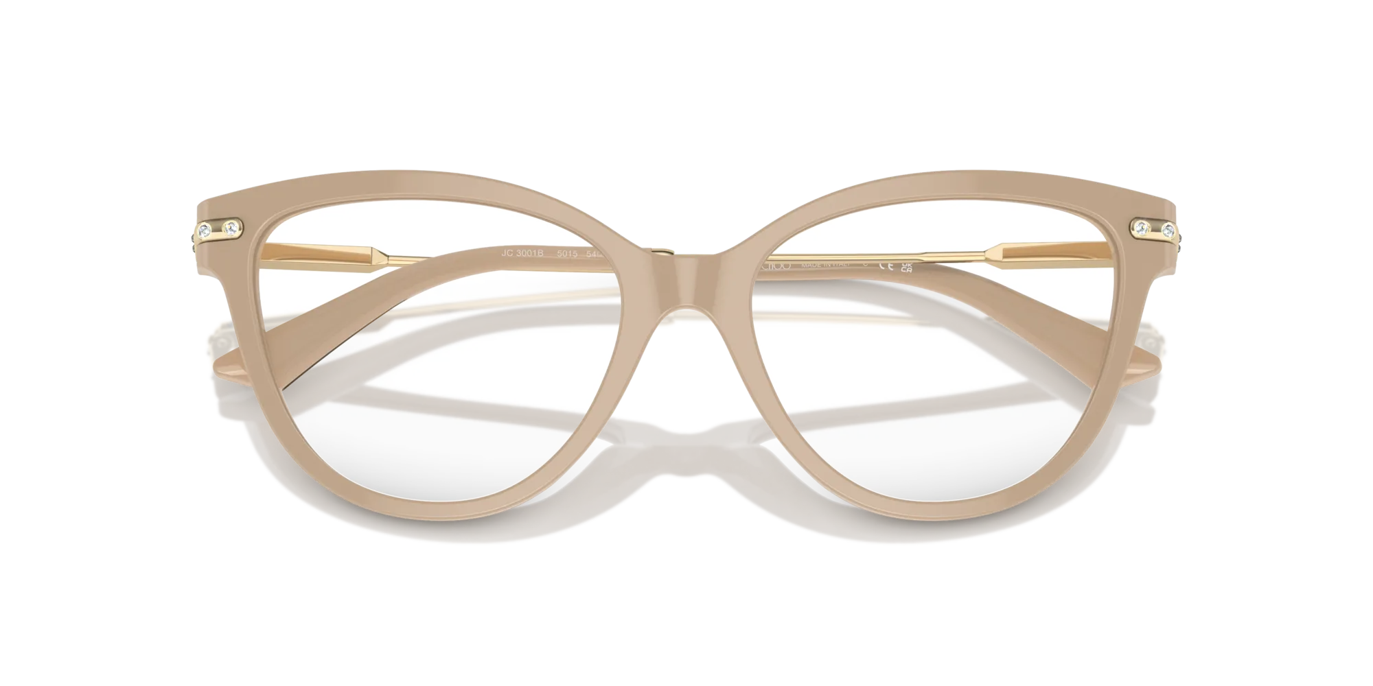 Jimmy Choo JC3001B 5015 Montature da vista Acetato Beige Cat Eye - immagine 2