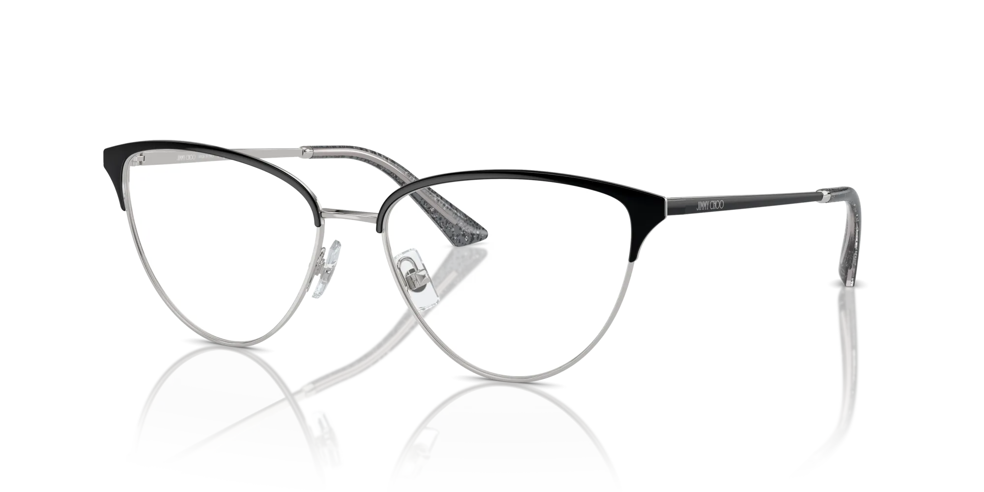 Jimmy Choo JC2002 3016 Montature da vista Metallo Argento Cat Eye - immagine 4
