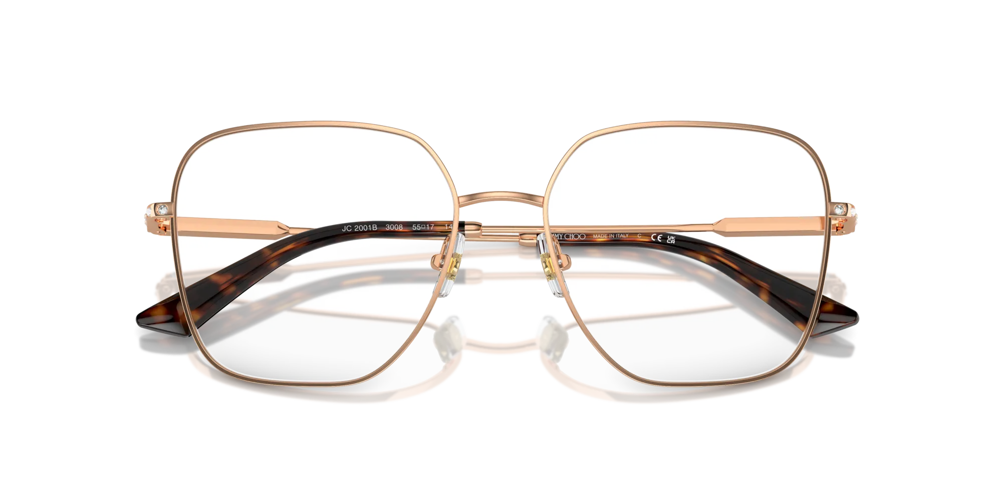 Jimmy Choo JC2001B 3008 Montature da vista Metallo Oro Squadrata - immagine 2