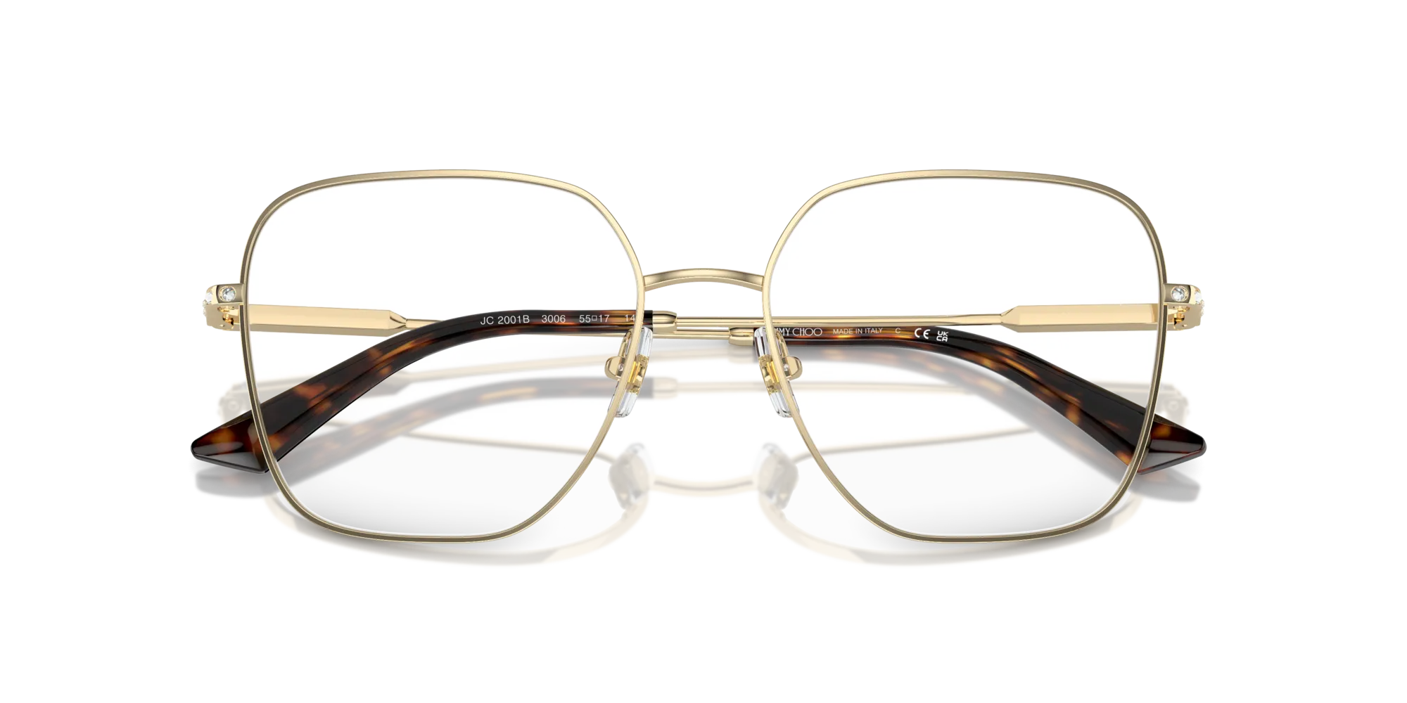 Jimmy Choo JC2001B 3006 Montature da vista Metallo Oro Squadrata - immagine 2