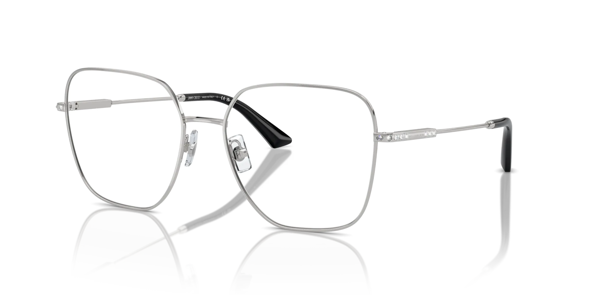 Jimmy Choo JC2001B 3002 Montature da vista Metallo Argento Squadrata - immagine 4