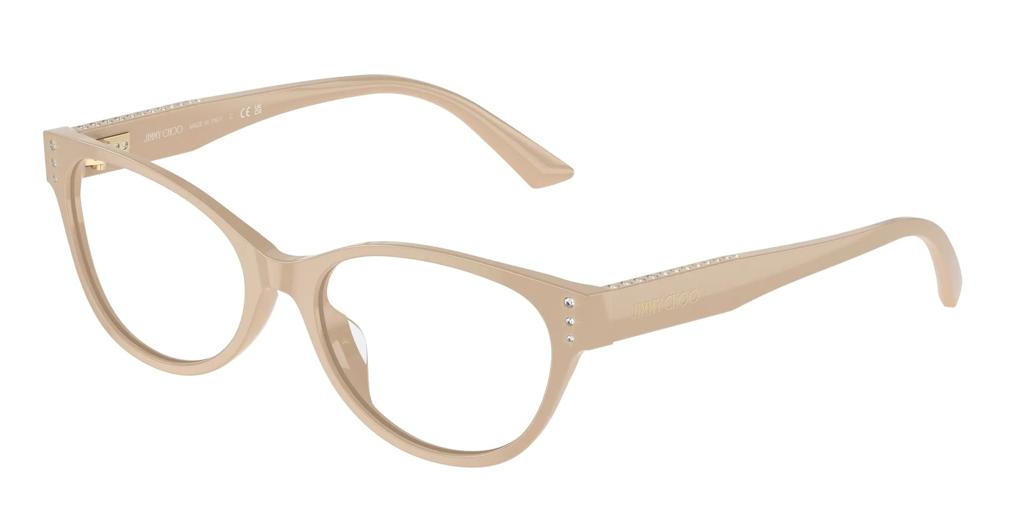 Jimmy Choo JC3003BU 5015 Montature da vista Acetato Beige Rotonda - immagine 2