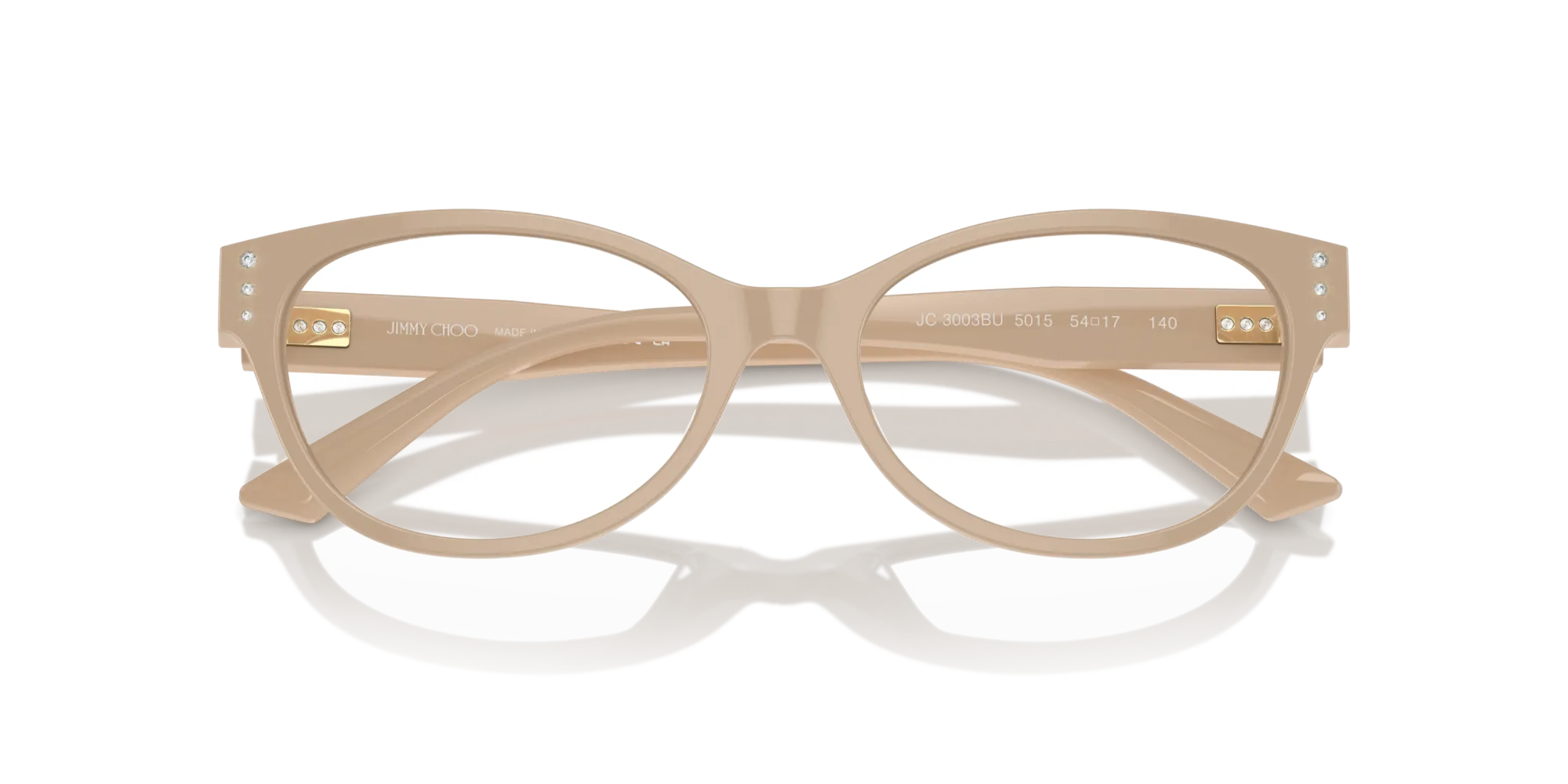 Jimmy Choo JC3003BU 5015 Montature da vista Acetato Beige Rotonda - immagine 4