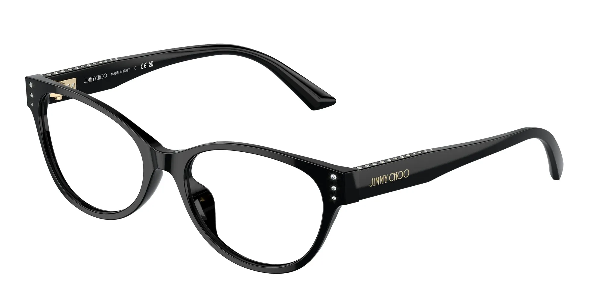 Jimmy Choo JC3003BU 5000 Montature da vista Acetato Nero Rotonda - immagine 2