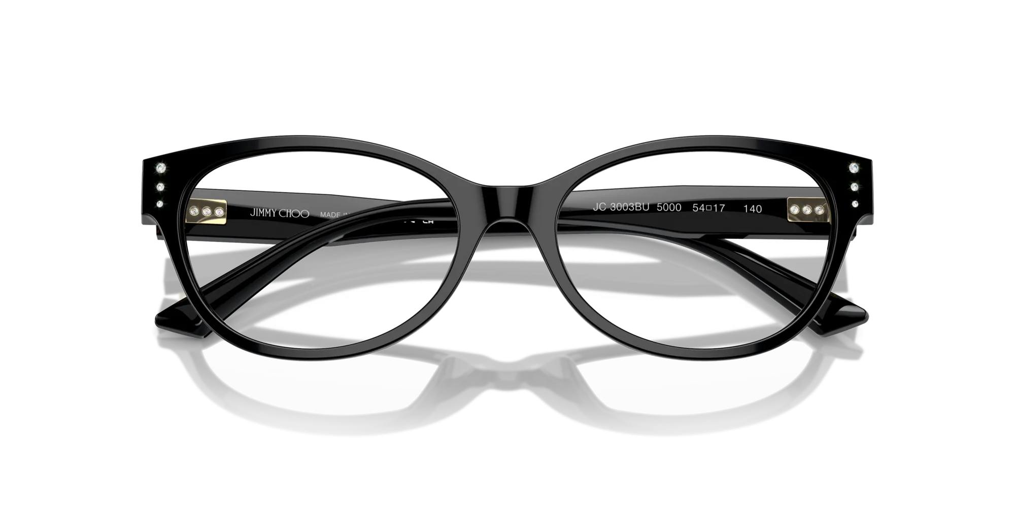 Jimmy Choo JC3003BU 5000 Montature da vista Acetato Nero Rotonda - immagine 3