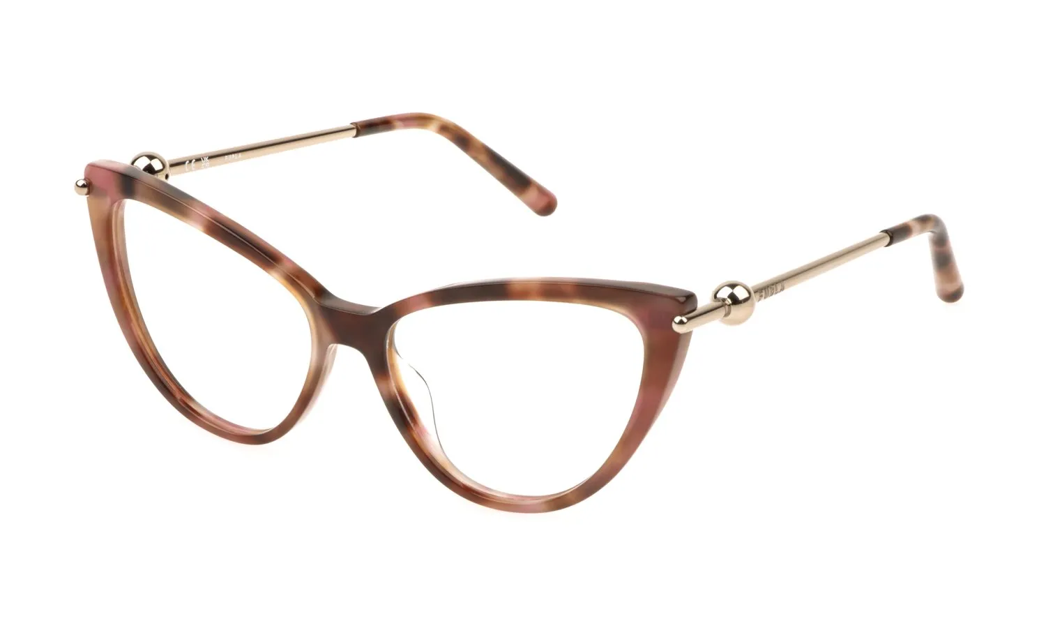 Furla VFU946 01GQ Montature da vista Acetato Havana Farfalla - immagine 1