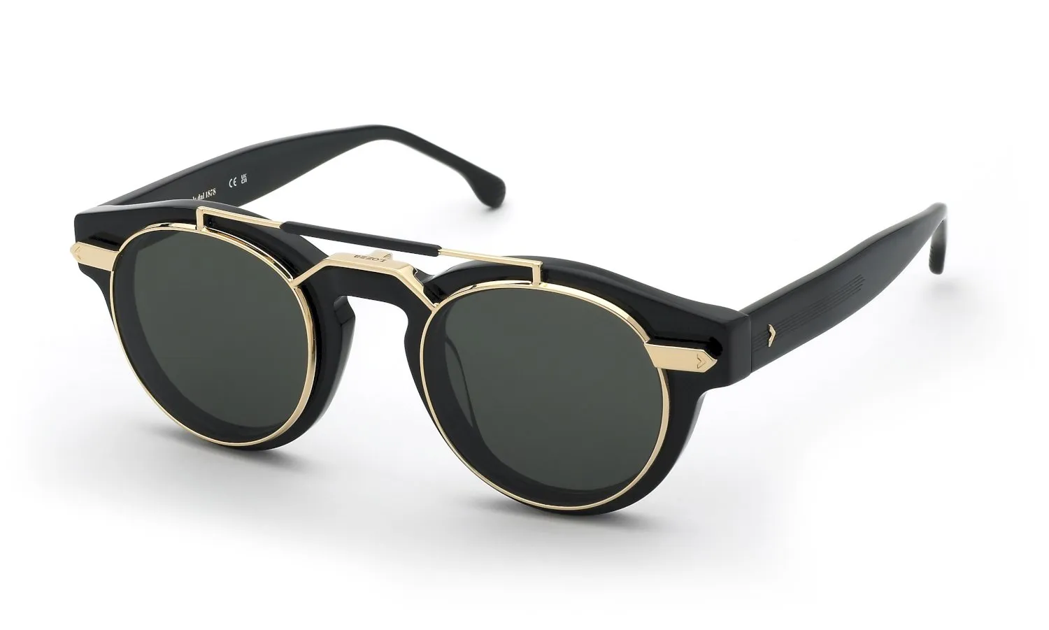 Lozza UL4375 ELBA 2 700Y Occhiali da sole Acetato Nero Fumo Pantos Normale - immagine 1