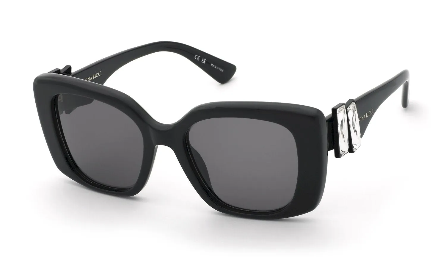 Nina Ricci SNR439S 700S Occhiali da sole Acetato Nero Marrone Squadrata Normale - immagine 1