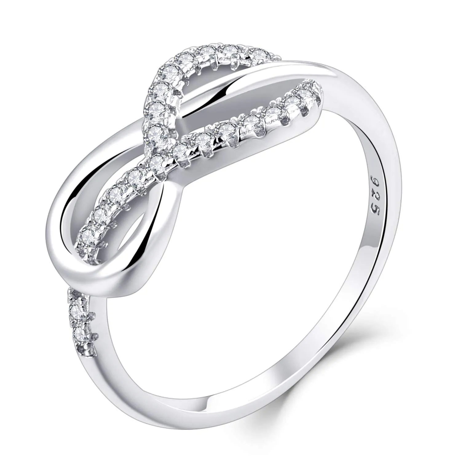 starchenie Anello a Infinito per Donna Argento 925 e Zirconia Cubica Nodo Eterno Anelli (Taglia 16) - immagine 1