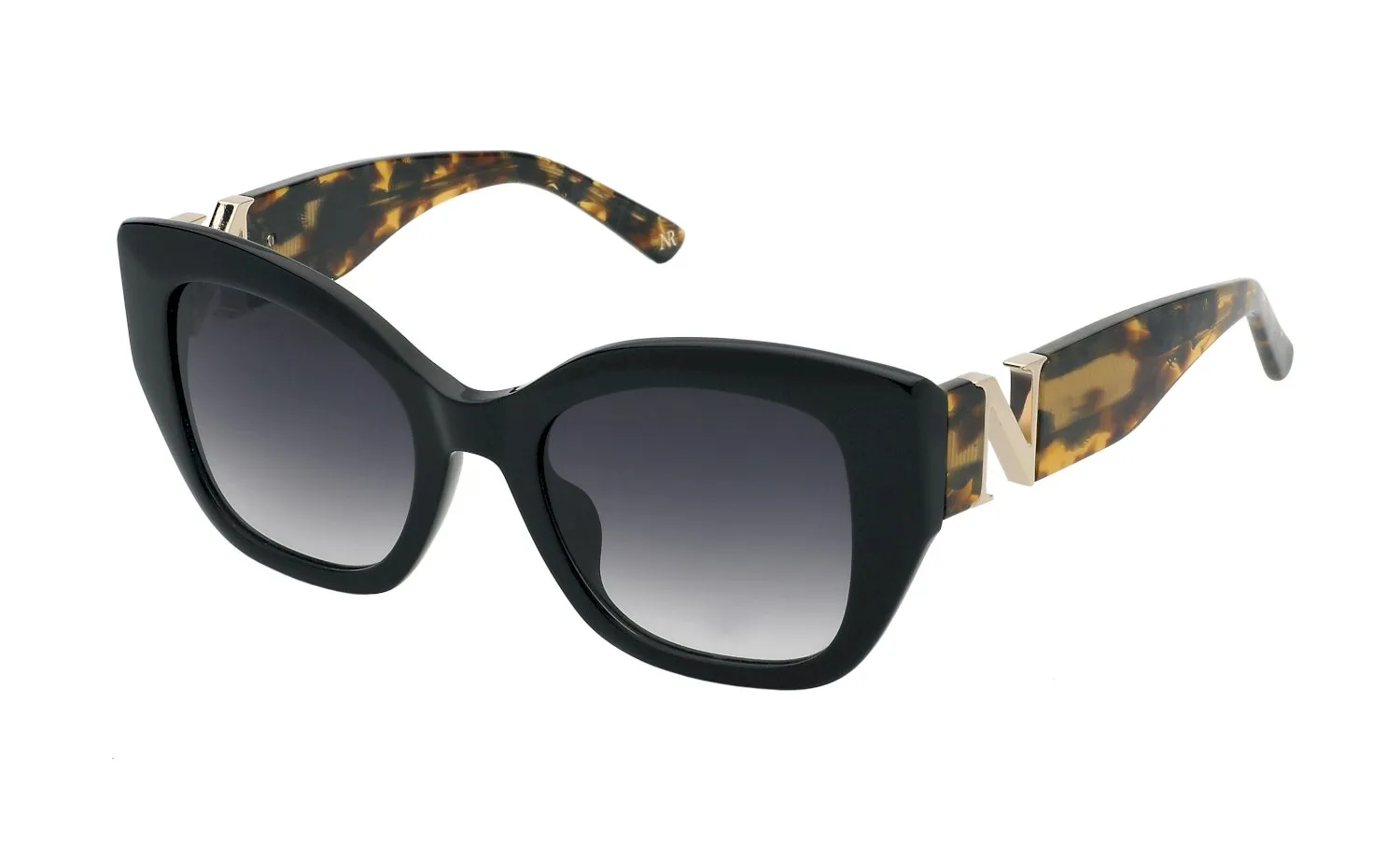 Nina Ricci SNR377V 700 Occhiali da sole Acetato Nero Fumo Squadrata Normale Sfumato - immagine 1