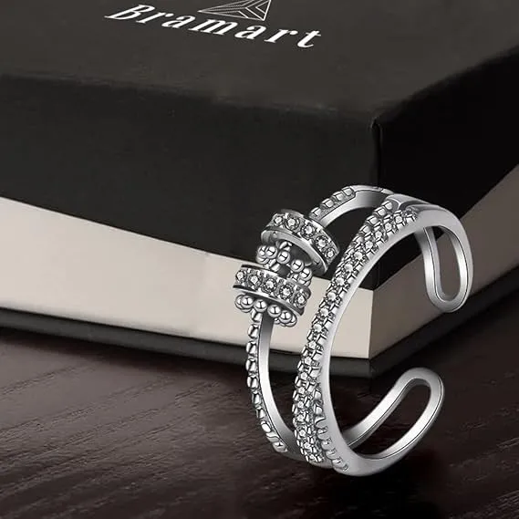 Anello Donna Migliore Amica per amiche Donne Ragazze in Argento Sterling 925 Ispirazionale e di Incoraggiamento, Contro l'Ansia Regolabile - Cofanetto con DEDICA incluso (Ansia - Migliore Amica) - immagine 3