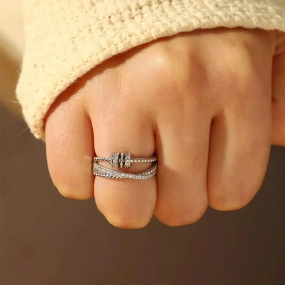Anello Donna Migliore Amica per amiche Donne Ragazze in Argento Sterling 925 Ispirazionale e di Incoraggiamento, Contro l'Ansia Regolabile - Cofanetto con DEDICA incluso (Ansia - Migliore Amica) - immagine 4