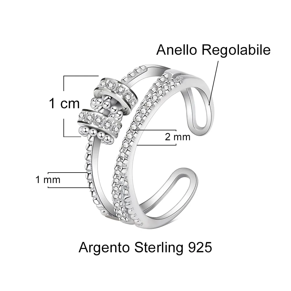Anello Donna Migliore Amica per amiche Donne Ragazze in Argento Sterling 925 Ispirazionale e di Incoraggiamento, Contro l'Ansia Regolabile - Cofanetto con DEDICA incluso (Ansia - Migliore Amica) - immagine 7