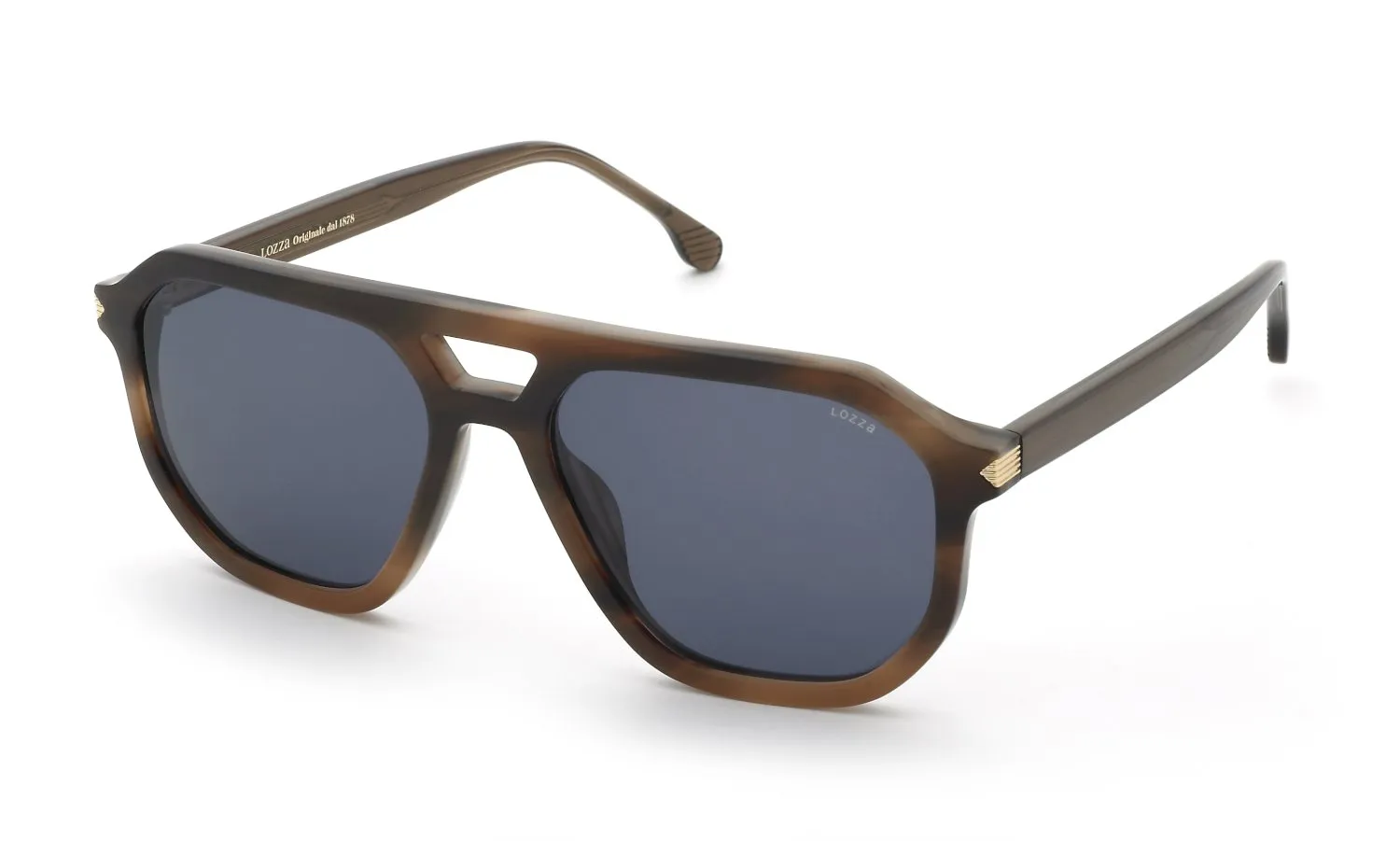 Lozza SL4397 MARATEA 7 0GGU Occhiali da sole Acetato Marrone Fumo Squadrata Normale - immagine 1