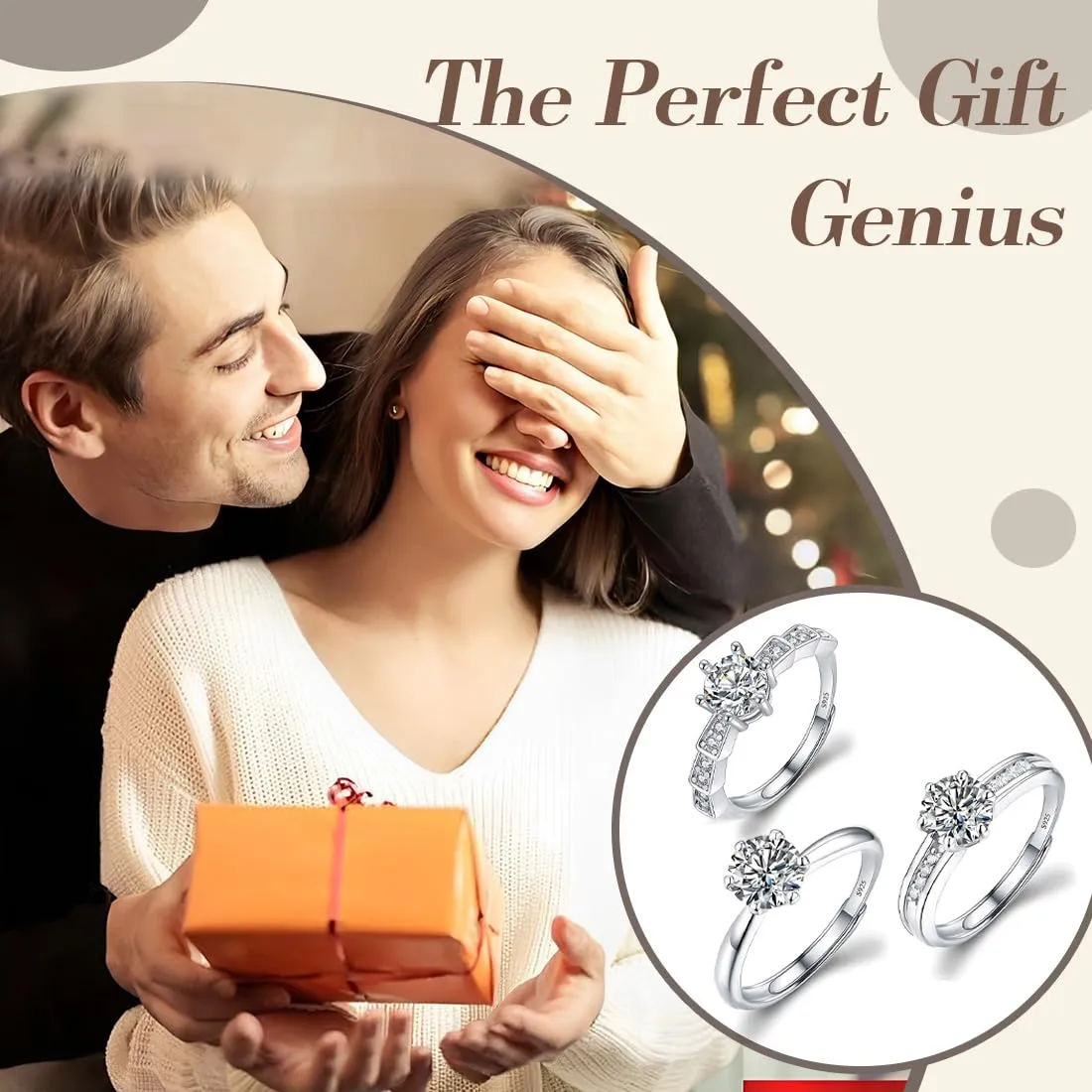DWFEYOI 3 Pezzi Anello Argento 925 Donna Elegante Anello Regolabile Zirconia Cubica Amicizia Fidanzamento Matrimonio Anniversario Promessa Fedine,Classico Anello Solitario Donna Argento - immagine 6