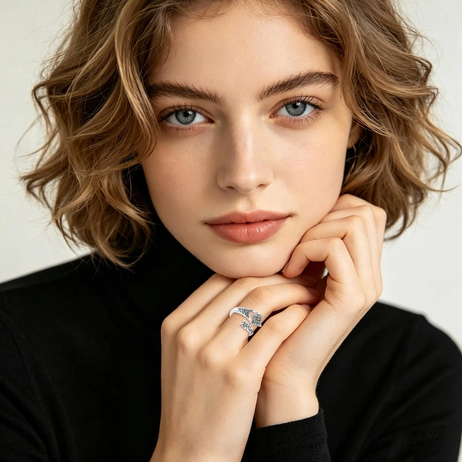 Mikovivi Anello con Nodo Celtico Delle Streghe per Donna, Anello Regolabile in Ottone di Alta Qualità con Nodo Celtico Delle Streghe Gioiello Vintage Aperto per l'Uso Quotidiano - immagine 6