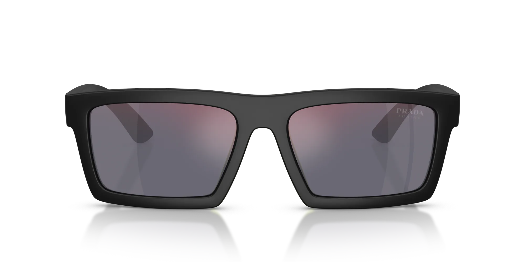 Prada Linea Rossa PS A07S 1BO10A Occhiali da sole Iniettato Nero Squadrata Normale Specchiato - immagine 3