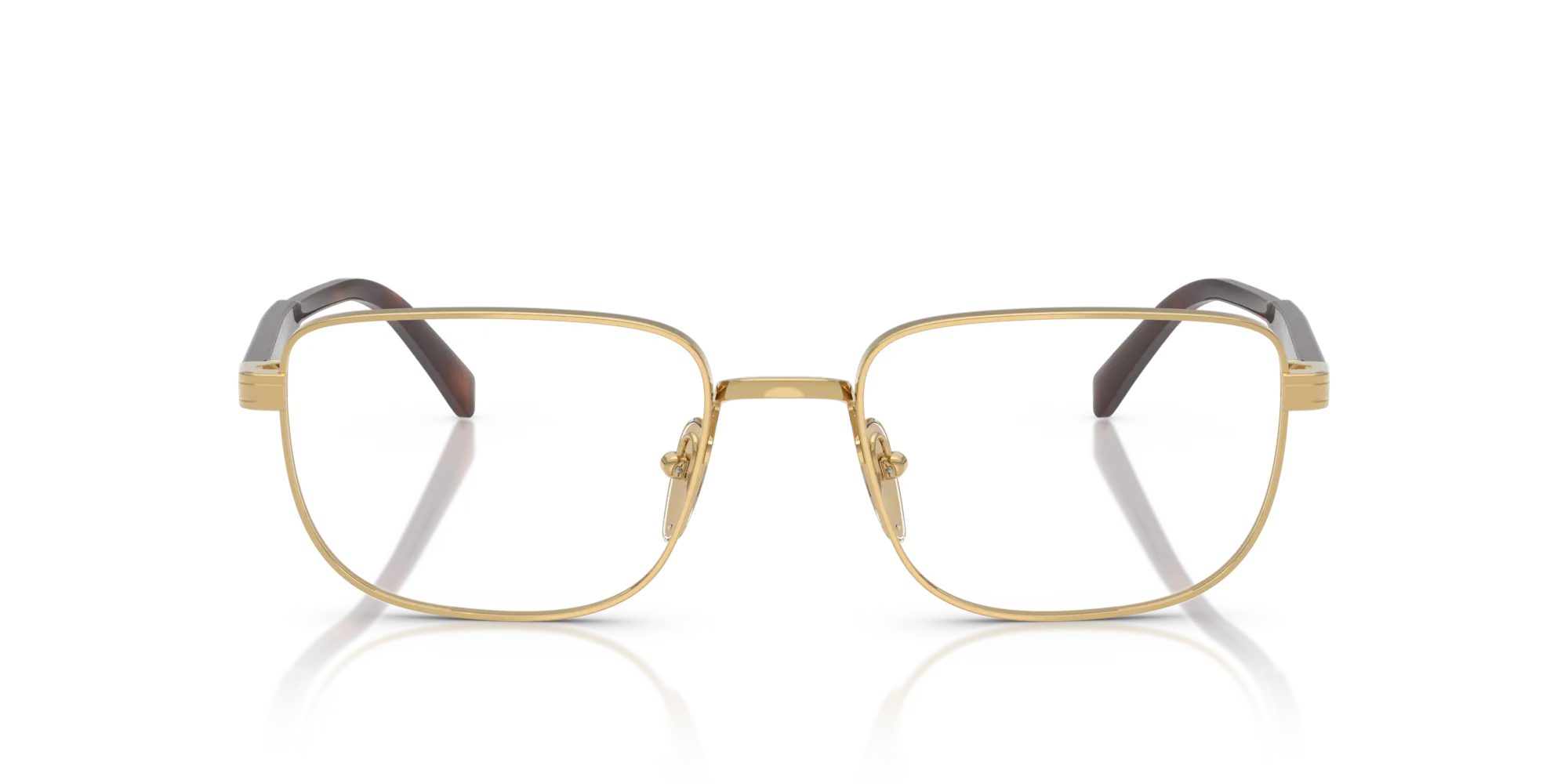 Prada PR B51V 5AK1O1 Montature da vista Oro Trasparente Squadrata Normale - immagine 3