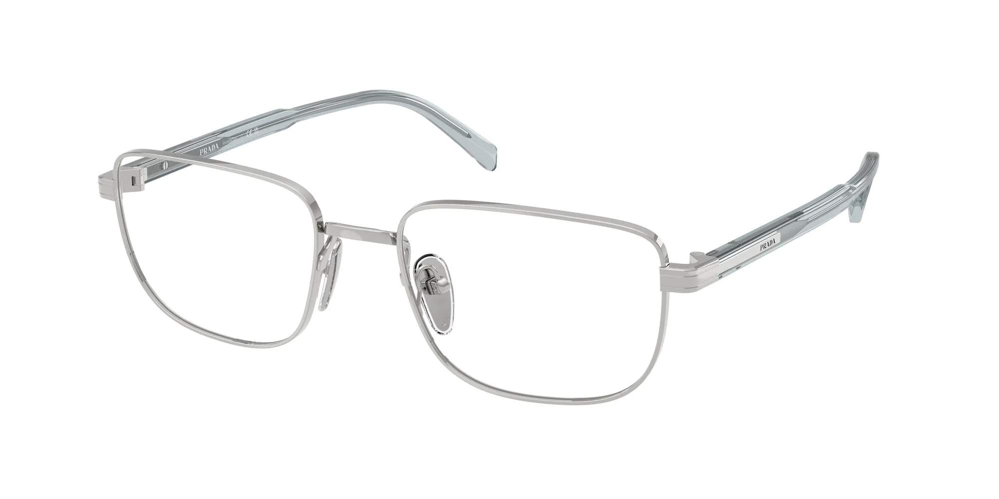 Prada PR B51V 29B1O1 Montature da vista Argento Squadrata Normale - immagine 1