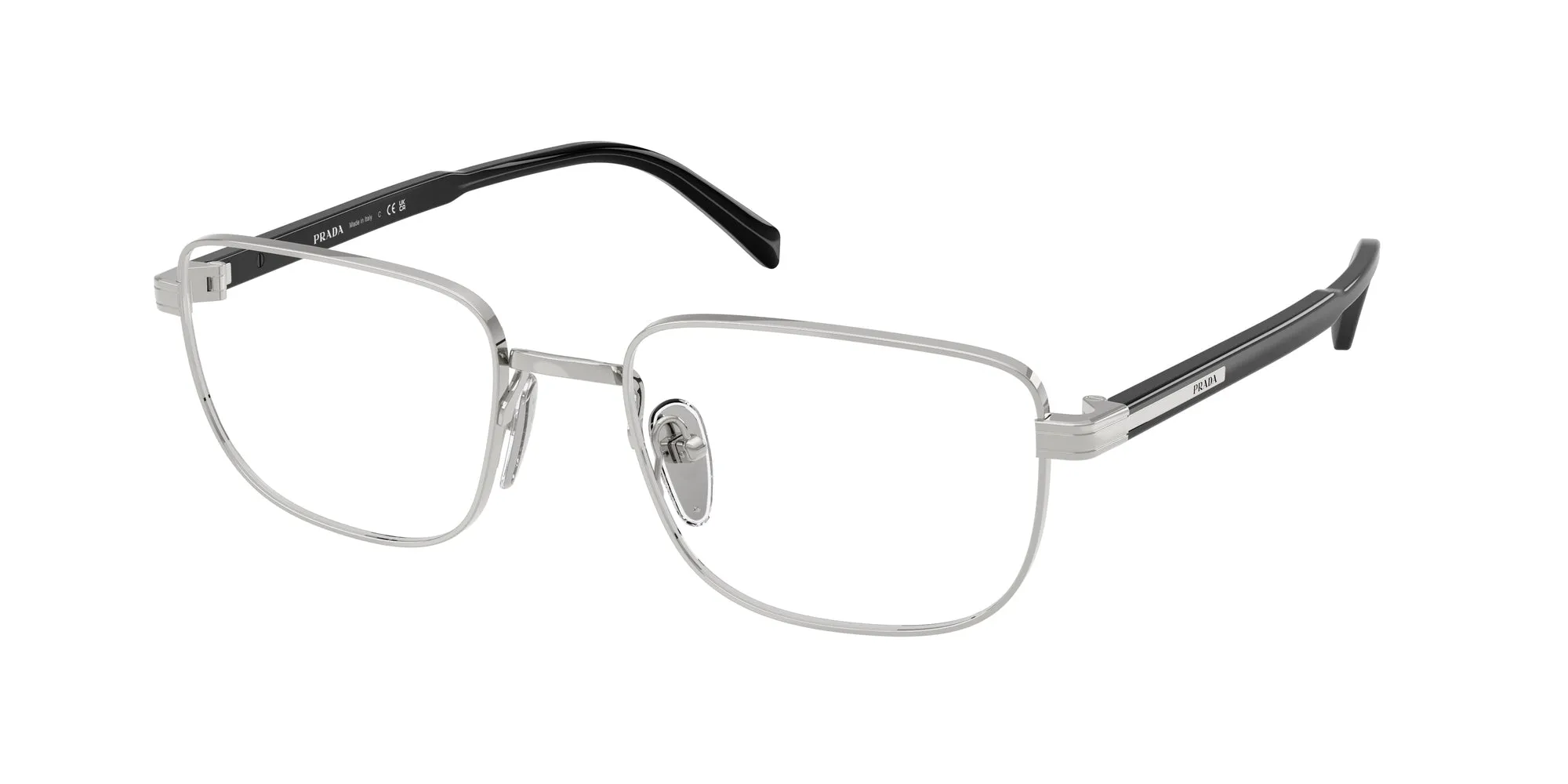 Prada PR B51V 1BC1O1 Montature da vista Argento Squadrata Normale - immagine 1
