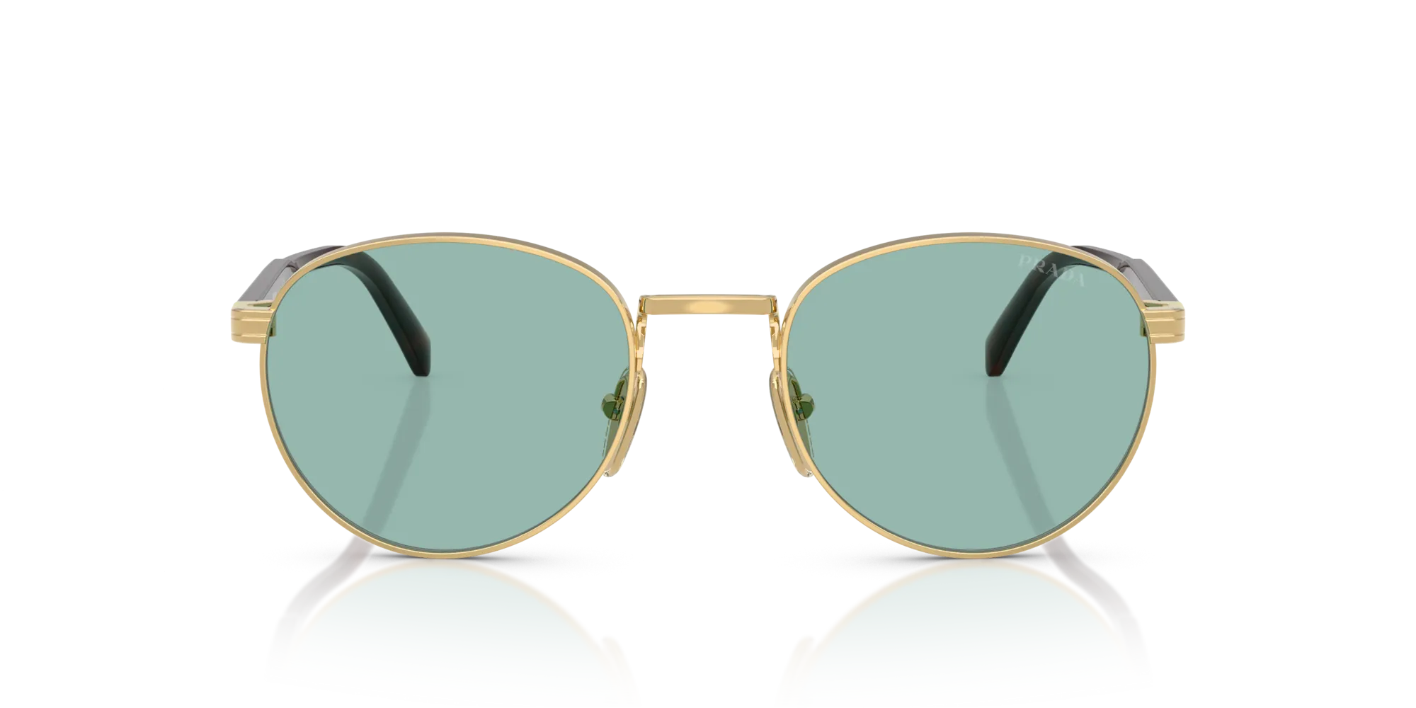 Prada PR B51S 5AK40K Occhiali da sole Metallo Oro Rotonda Normale - immagine 3