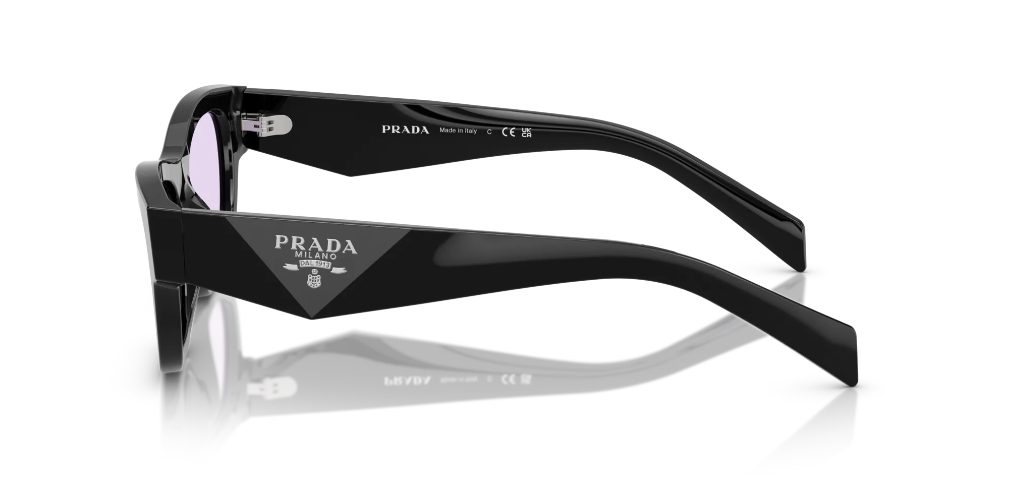 Prada PR B09S 16K40J Occhiali da sole Acetato Nero Viola Farfalla Normale - immagine 4