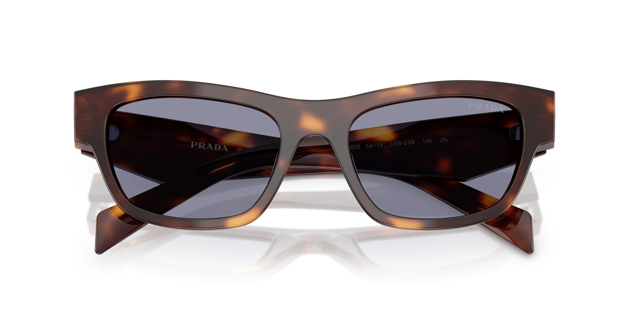 Prada PR B09S 15W03N Occhiali da sole Acetato Tartaruga Grigio Farfalla Normale - immagine 2