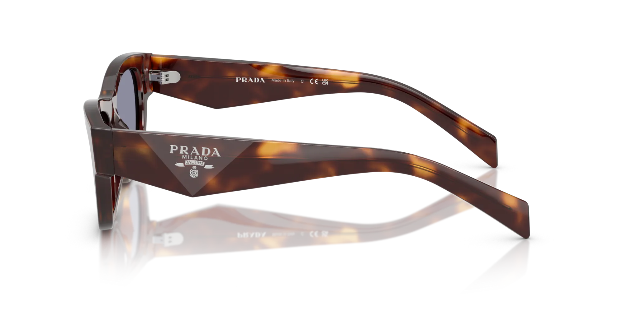 Prada PR B09S 15W03N Occhiali da sole Acetato Tartaruga Grigio Farfalla Normale - immagine 4