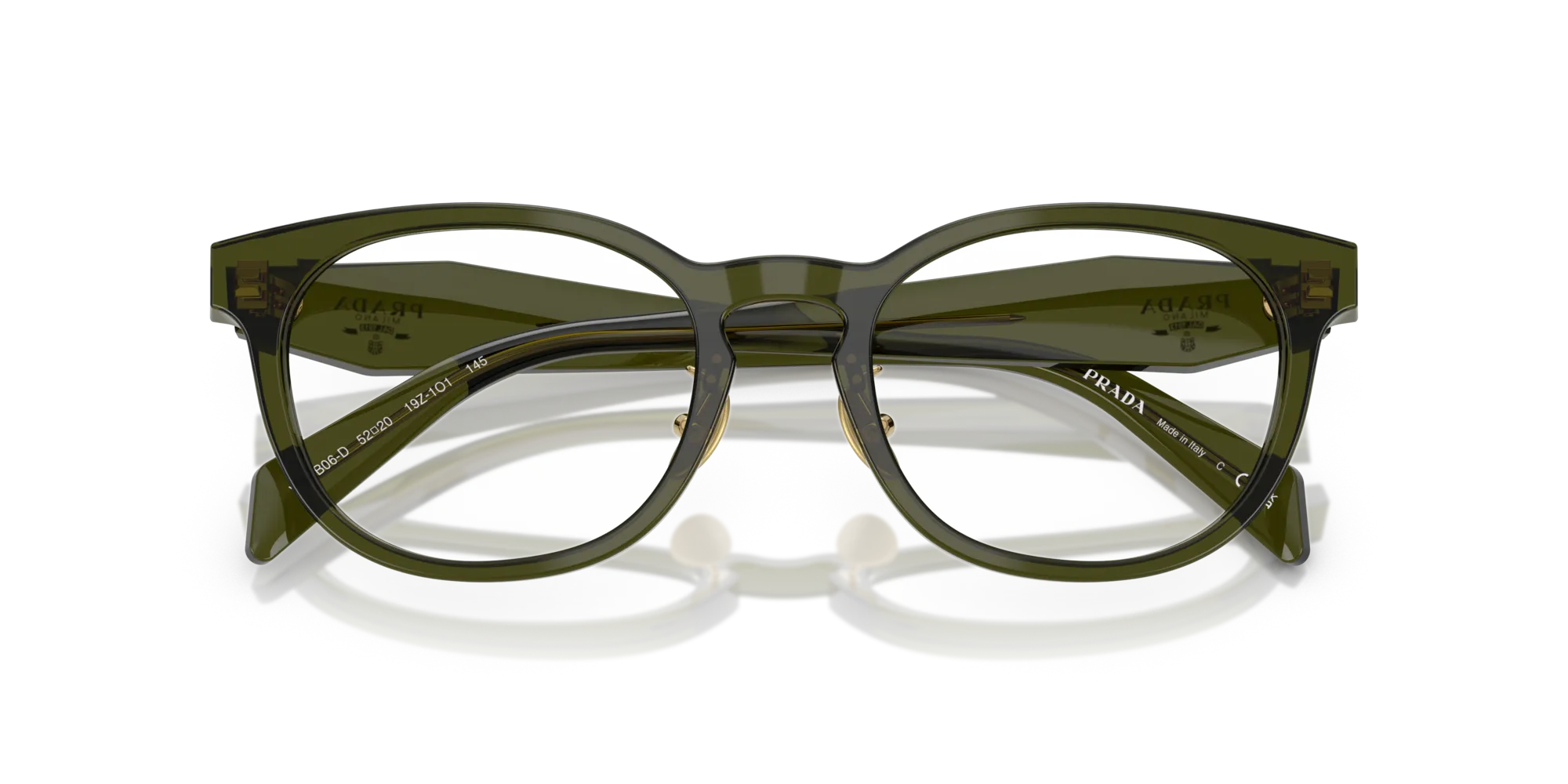 Prada PR B06VD 19Z1O1 Montature da vista Acetato Verde Pantos Normale - immagine 2