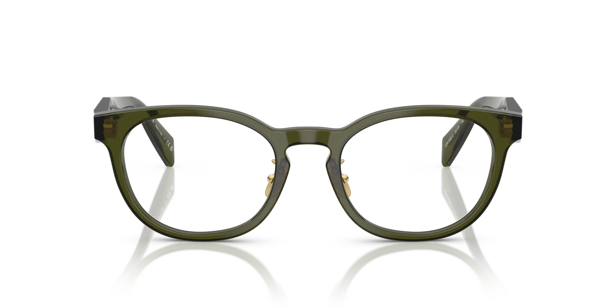 Prada PR B06VD 19Z1O1 Montature da vista Acetato Verde Pantos Normale - immagine 3