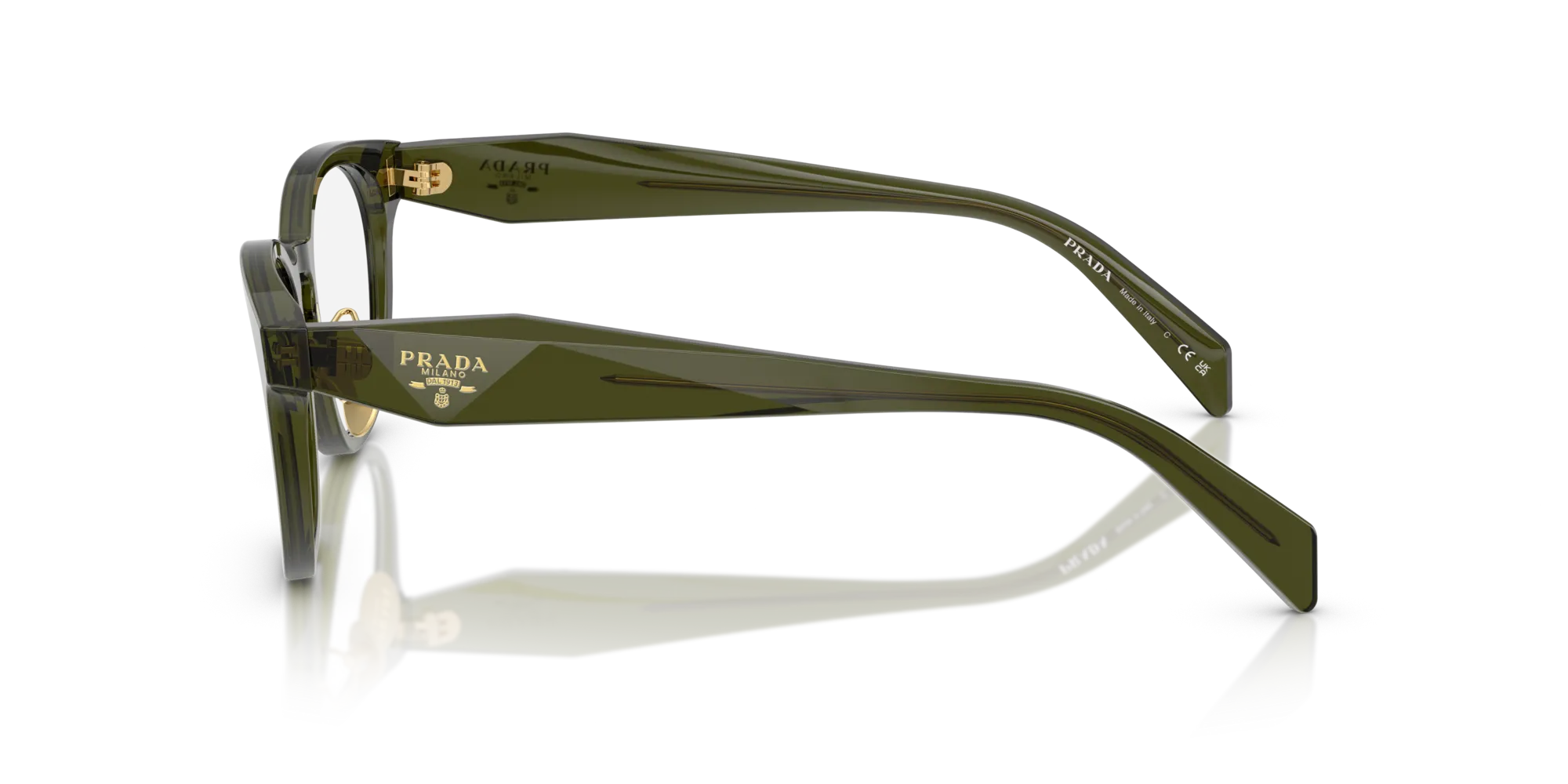 Prada PR B06VD 19Z1O1 Montature da vista Acetato Verde Pantos Normale - immagine 4