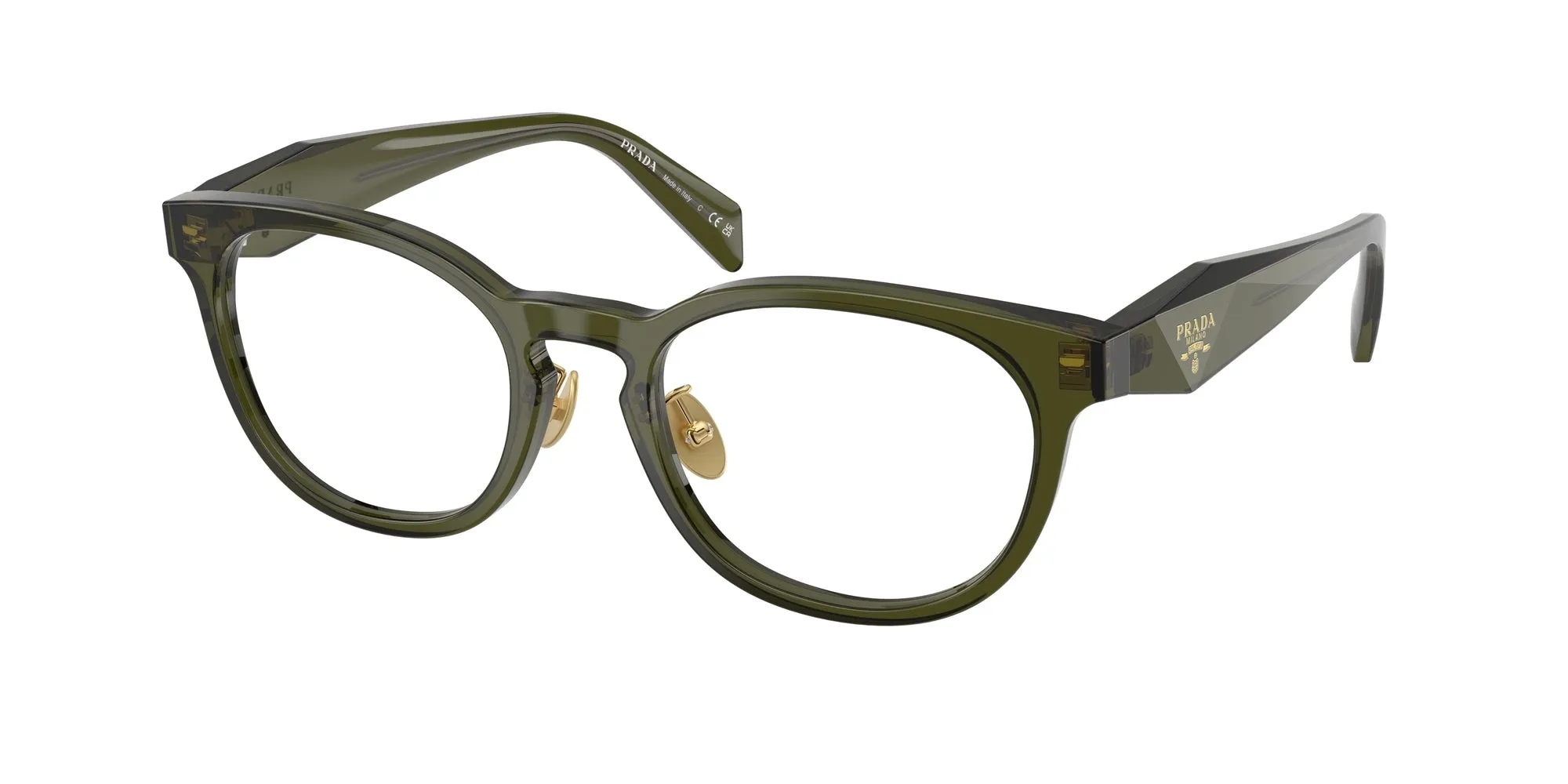Prada PR B06VD 19Z1O1 Montature da vista Acetato Verde Pantos Normale - immagine 1