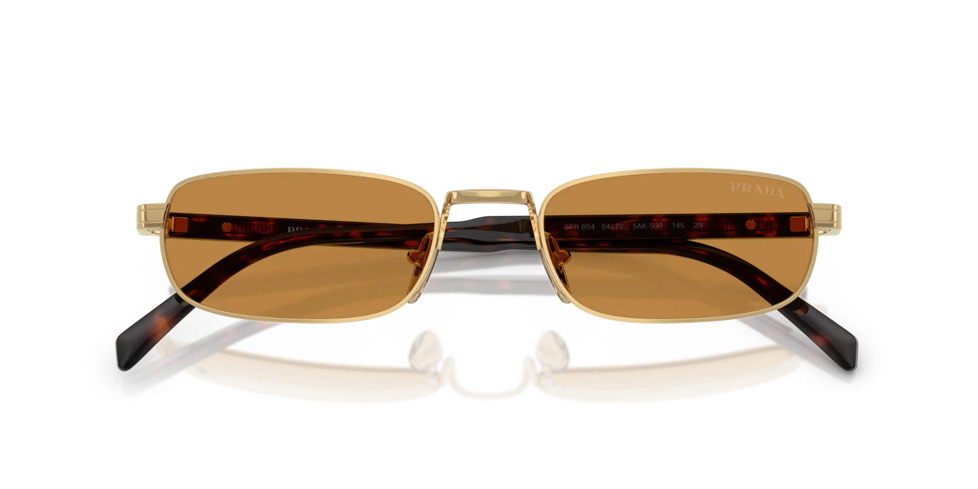 Prada PR B54S 5AK50P Occhiali da sole Metallo Oro Squadrata Normale - immagine 2