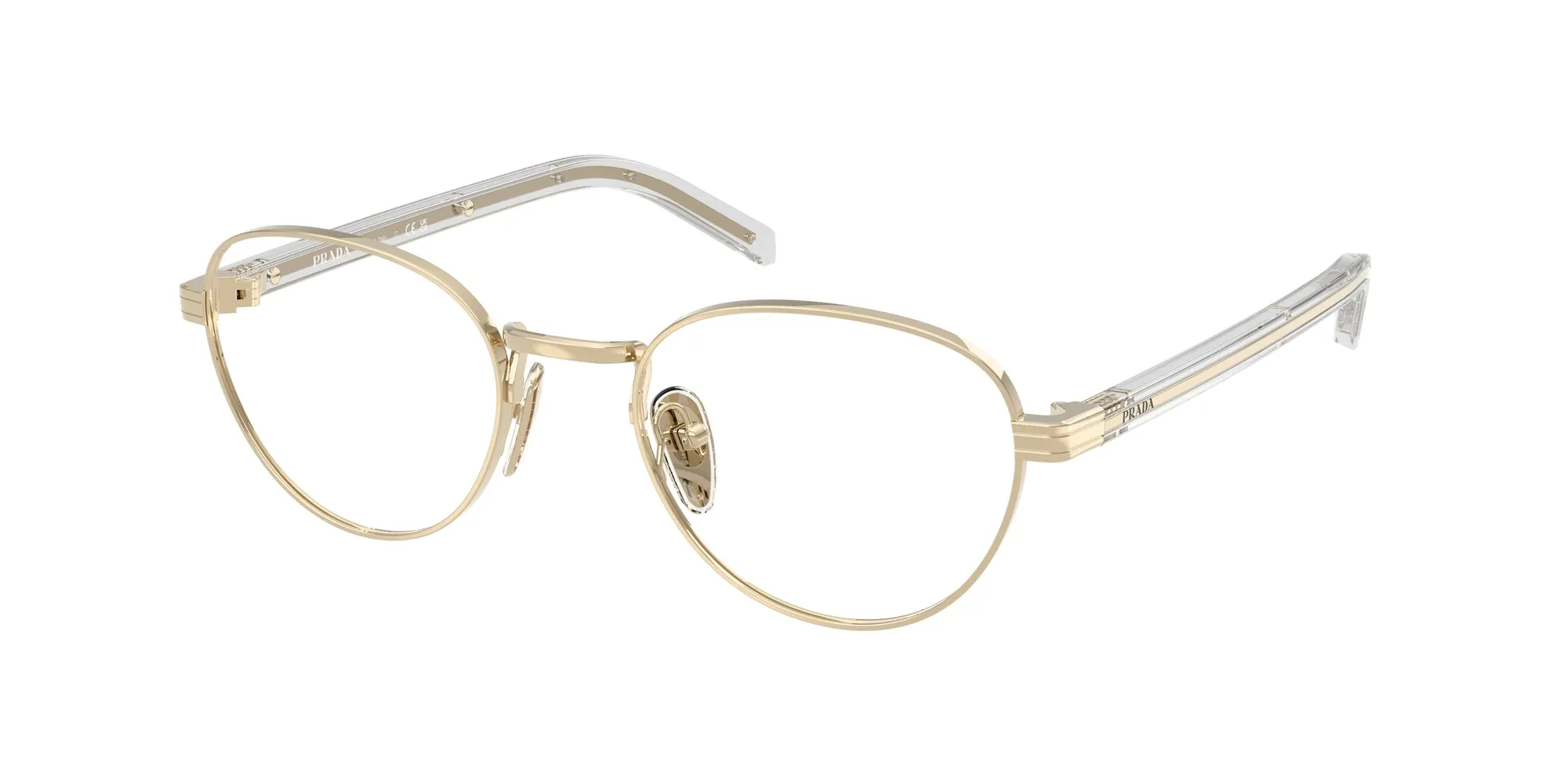 Prada PR B53V ZVN1O1 Montature da vista Metallo Oro Rotonda Normale - immagine 1
