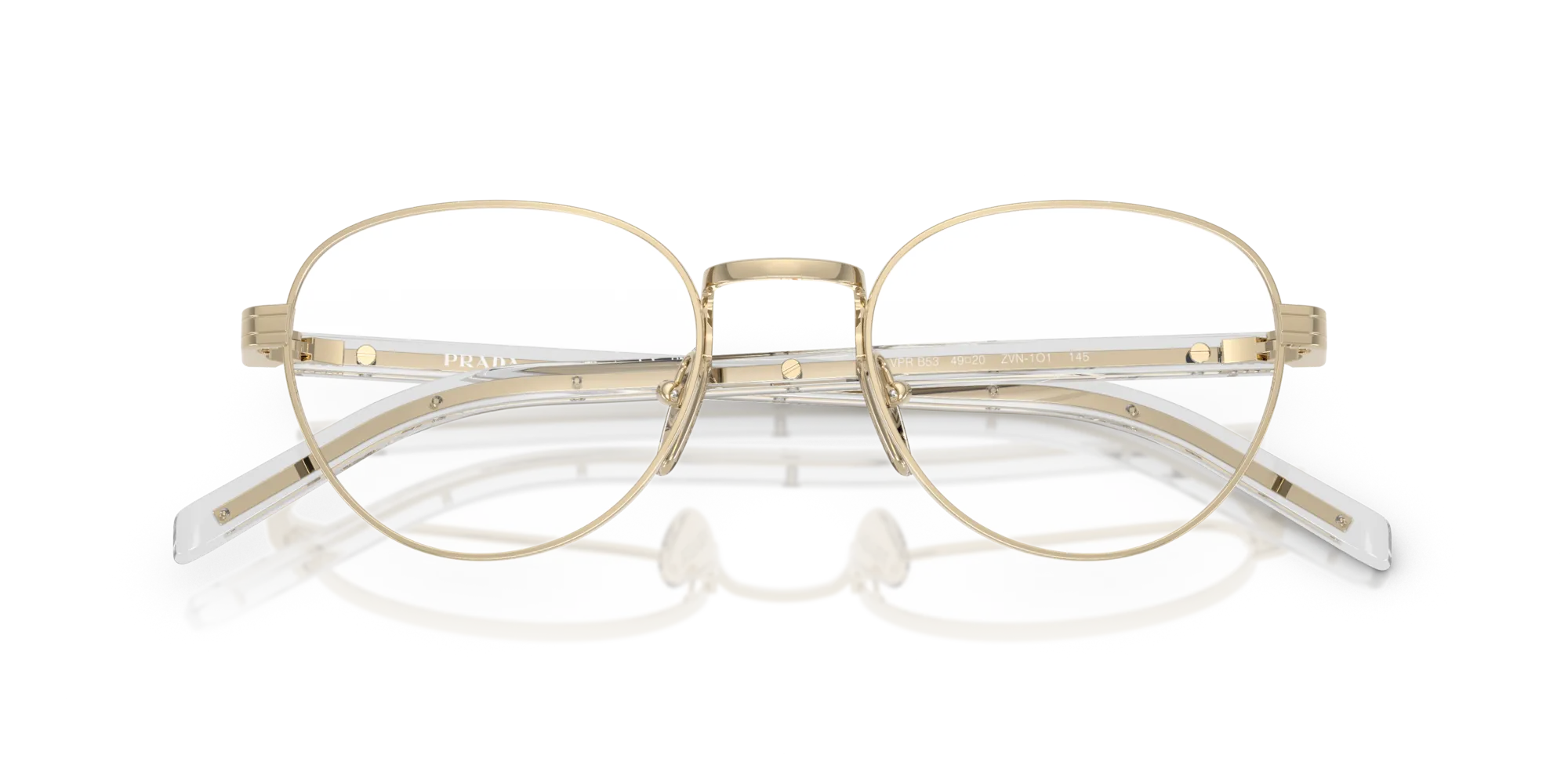 Prada PR B53V ZVN1O1 Montature da vista Metallo Oro Rotonda Normale - immagine 2