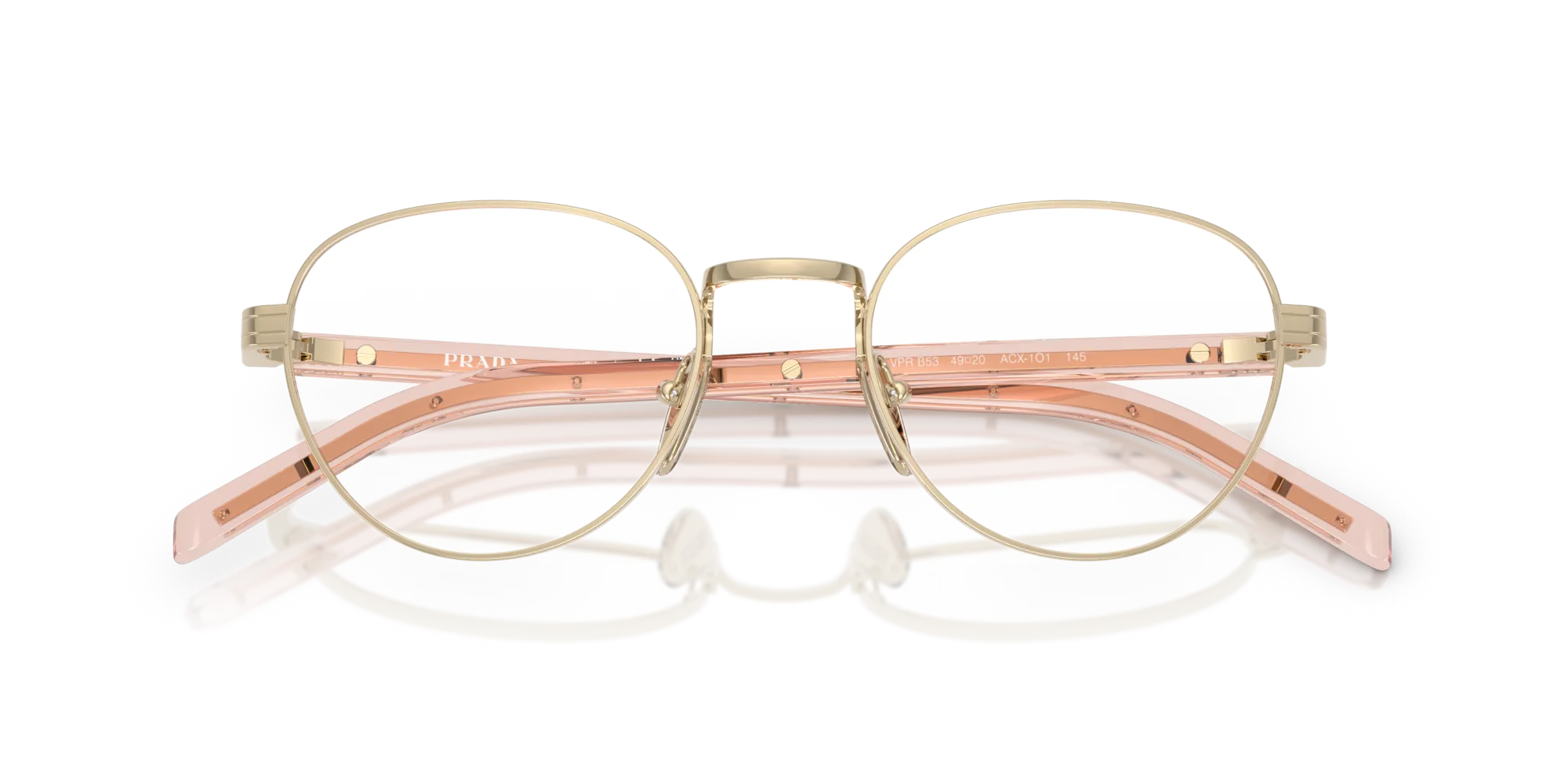 Prada PR B53V ACX1O1 Montature da vista Metallo Oro Rotonda Normale - immagine 2