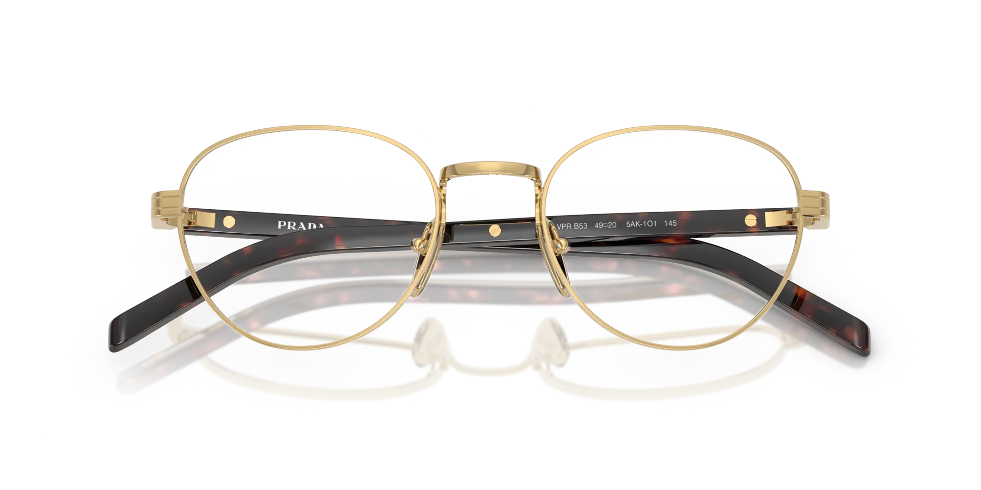 Prada PR B53V 5AK1O1 Montature da vista Metallo Oro Rotonda Normale - immagine 2