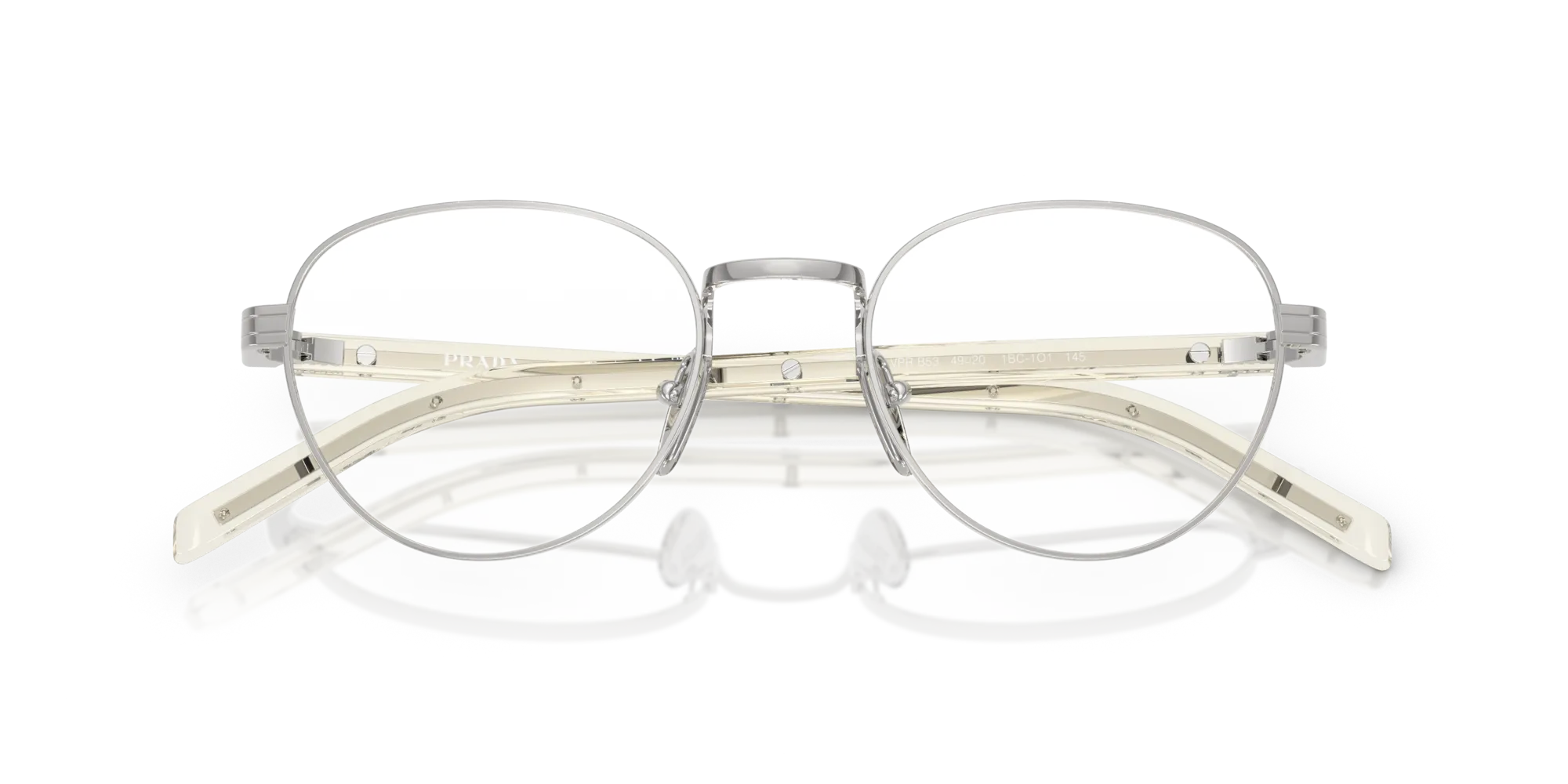 Prada PR B53V 1BC1O1 Montature da vista Metallo Argento Rotonda Normale - immagine 2
