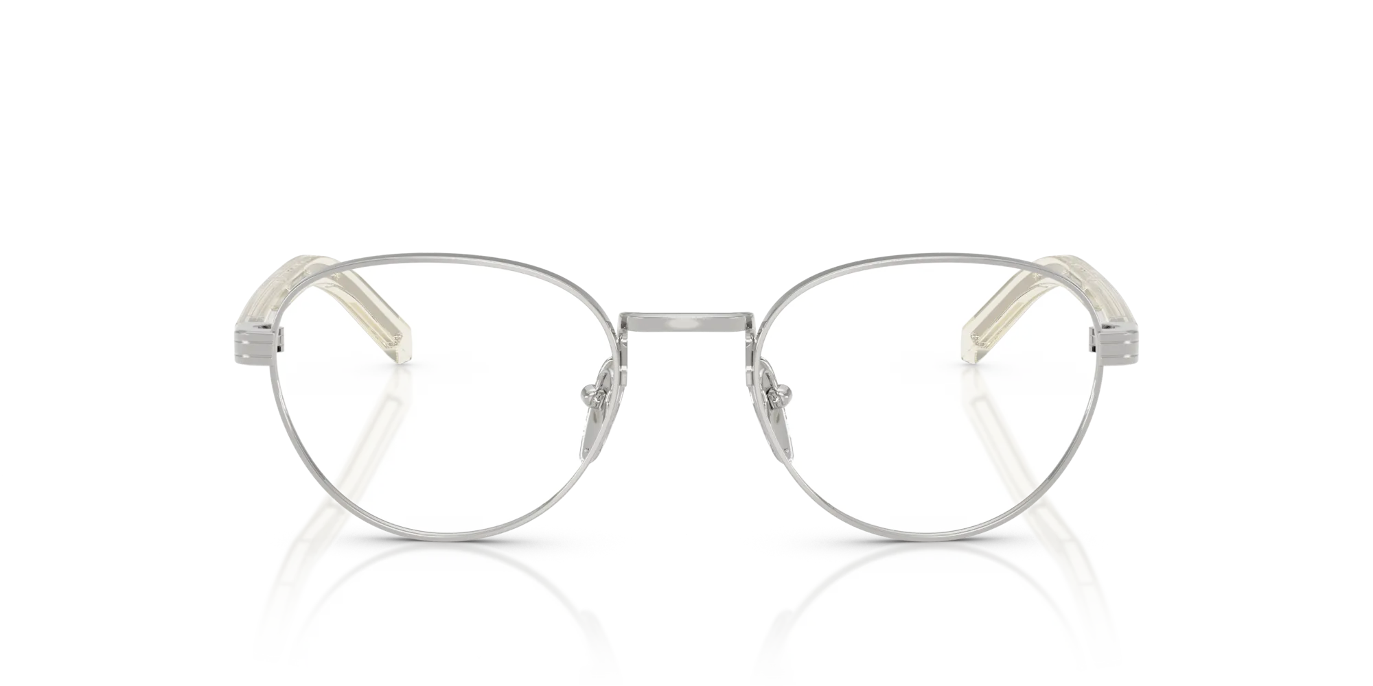 Prada PR B53V 1BC1O1 Montature da vista Metallo Argento Rotonda Normale - immagine 3