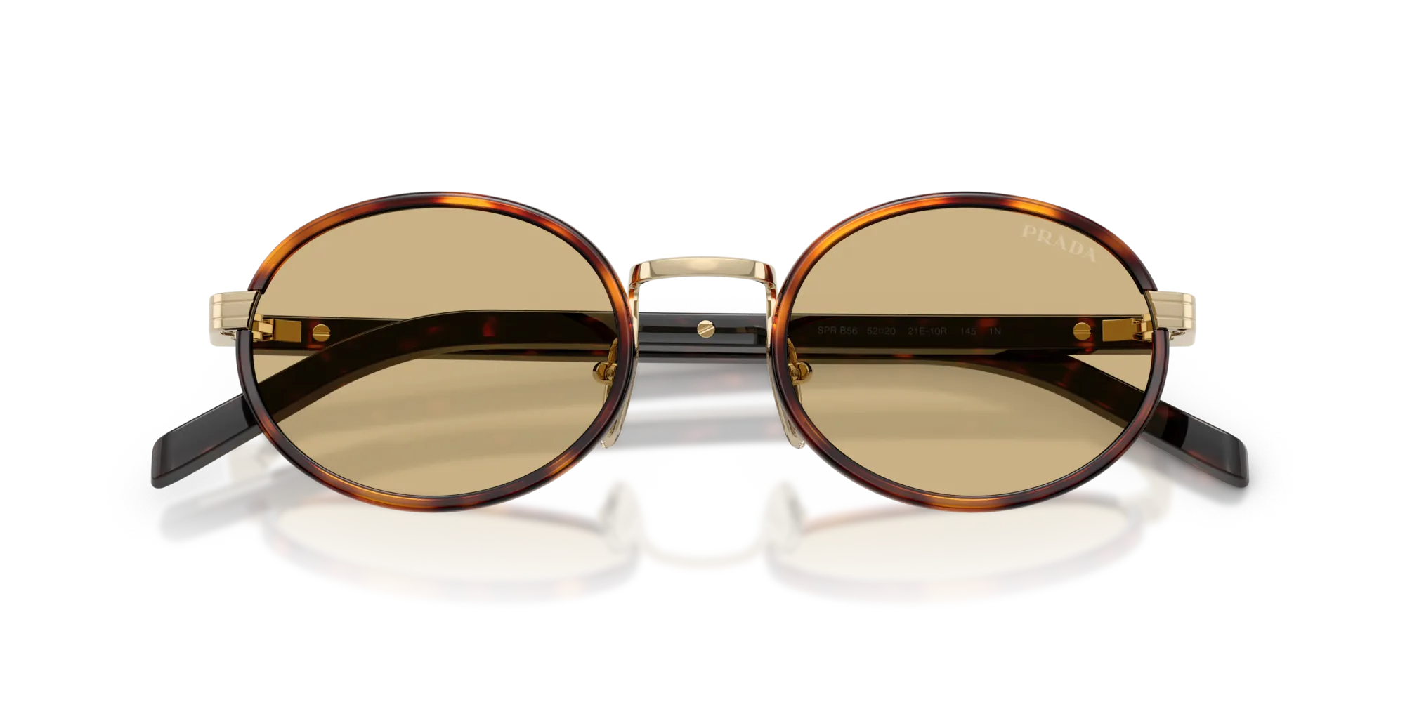 Prada PR B56S 21E10R Occhiali da sole Acciaio Tartaruga Rotonda Normale - immagine 2
